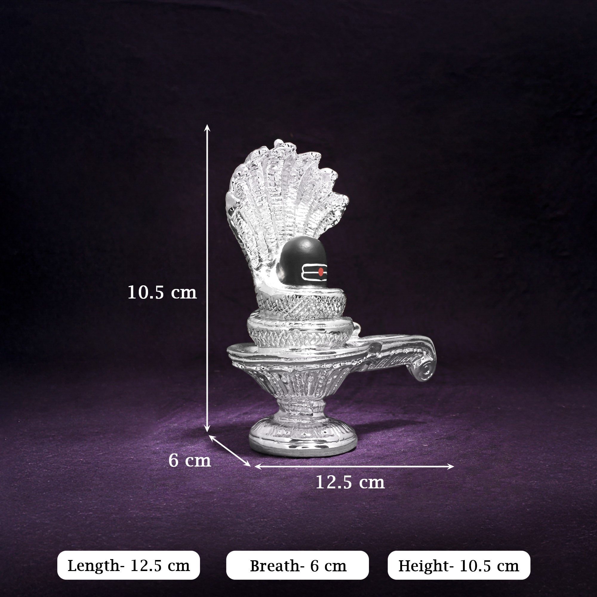999 Silver Plated Shiva Lingam Idol