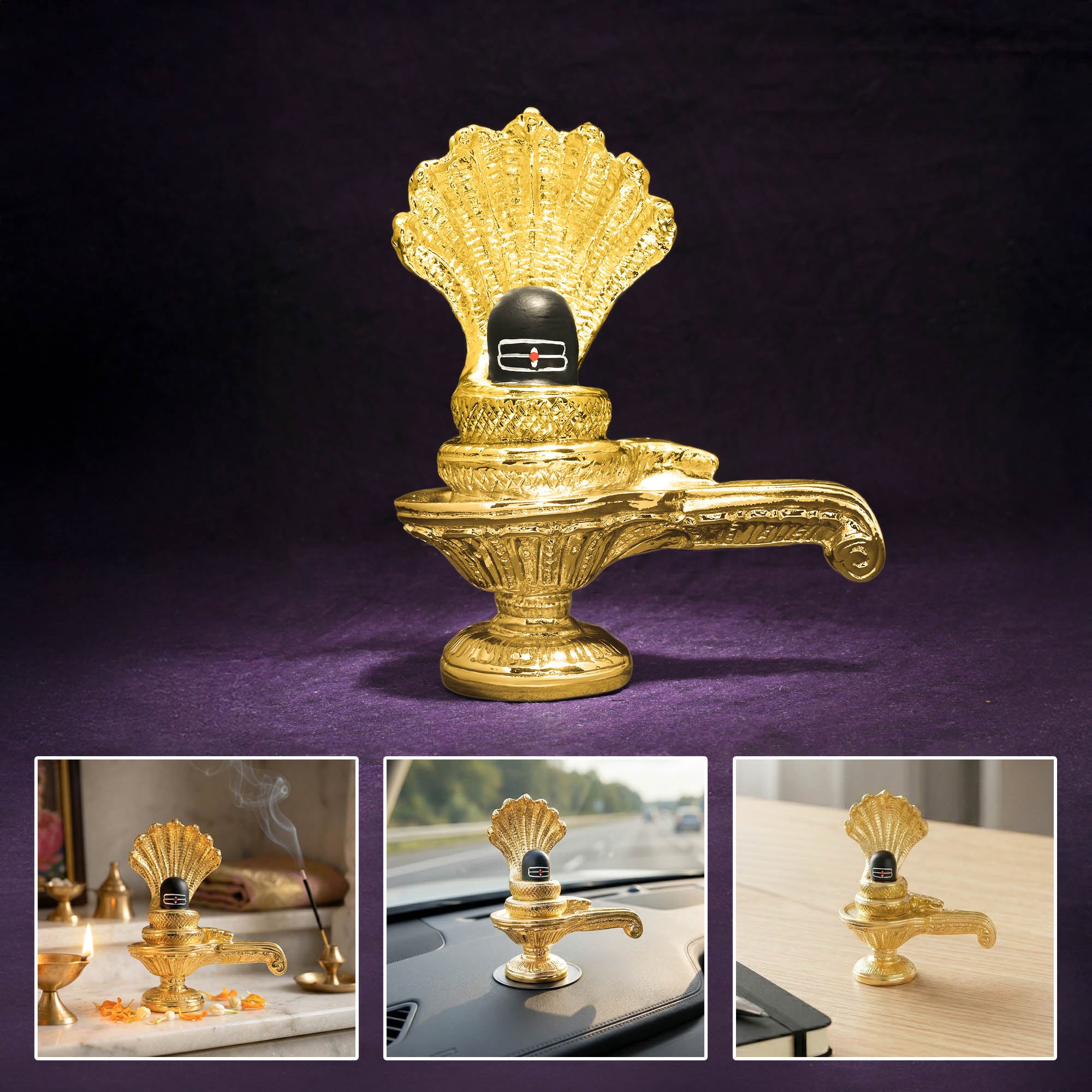 999 Silver Plated Golden Shiva Lingam