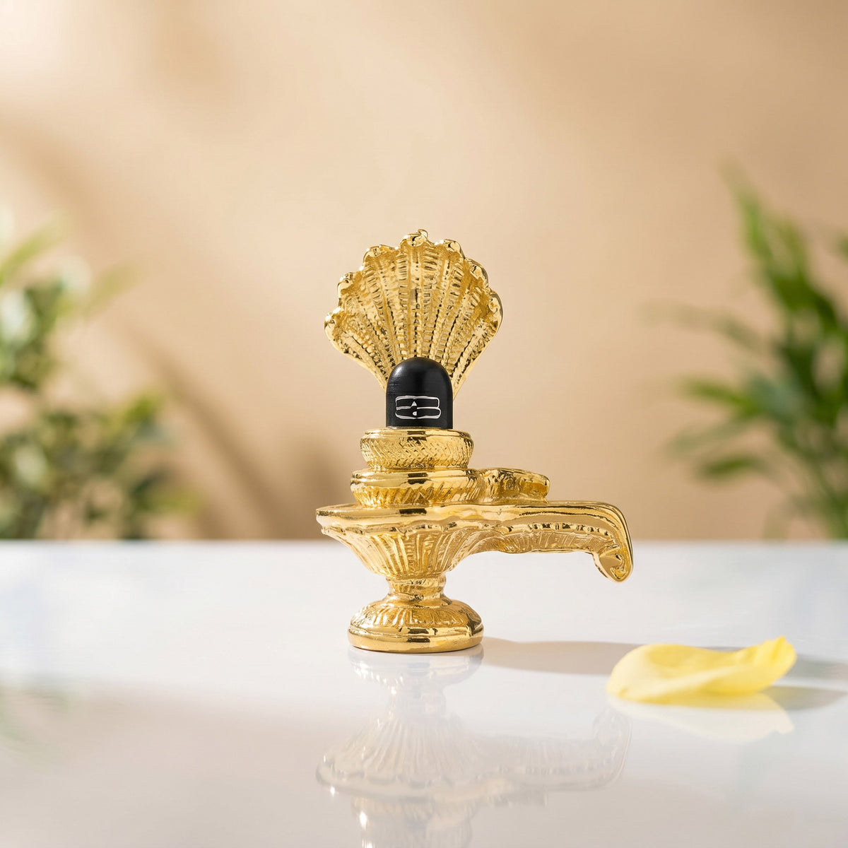 999 Silver Plated Golden Shiva Lingam