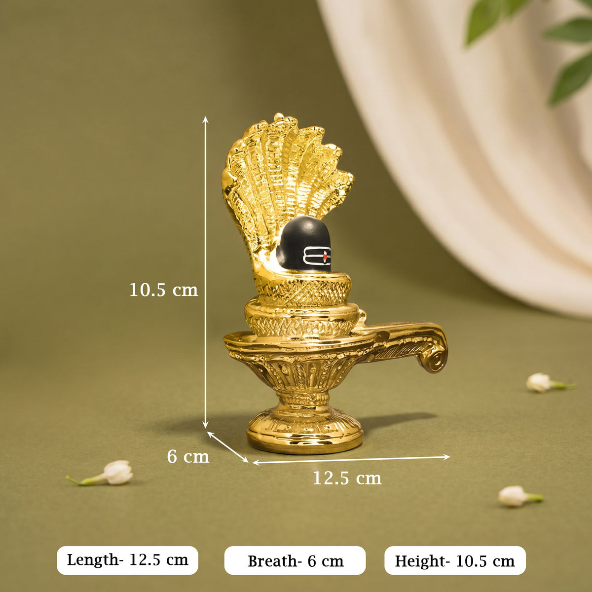 999 Silver Plated Golden Shiva Lingam