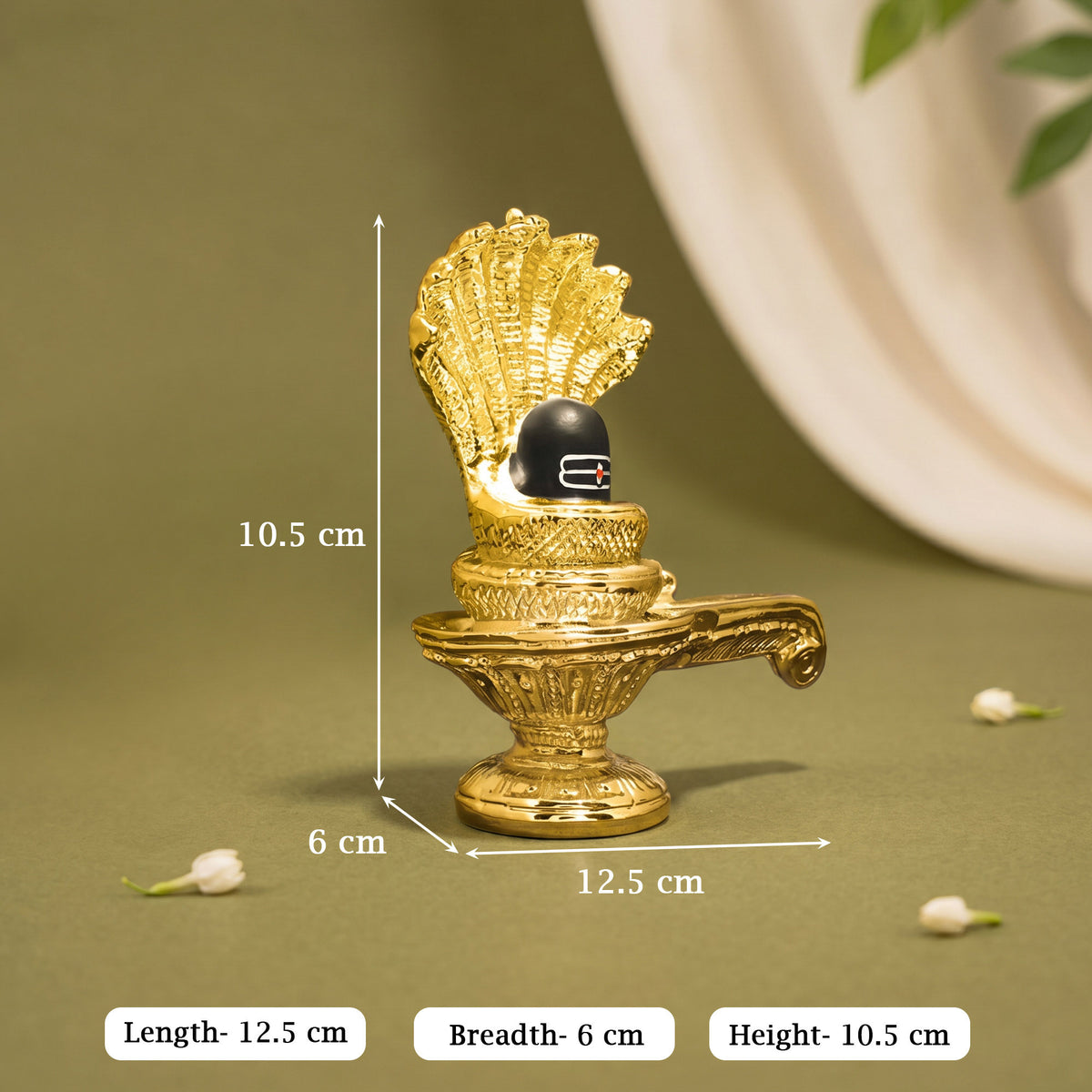 999 Silver Plated Golden Shiva Lingam