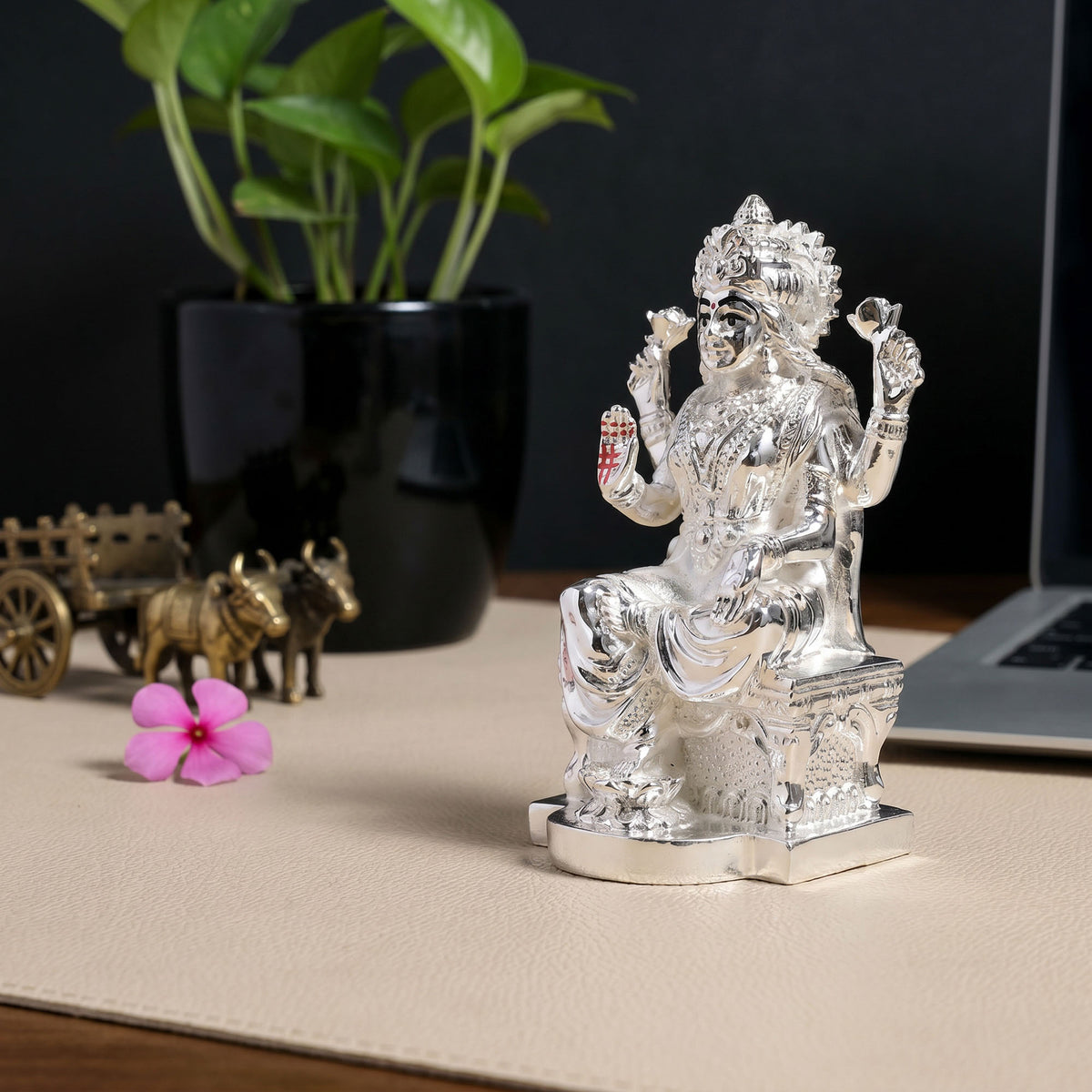 999 Silver Plated Lakshmi Idol