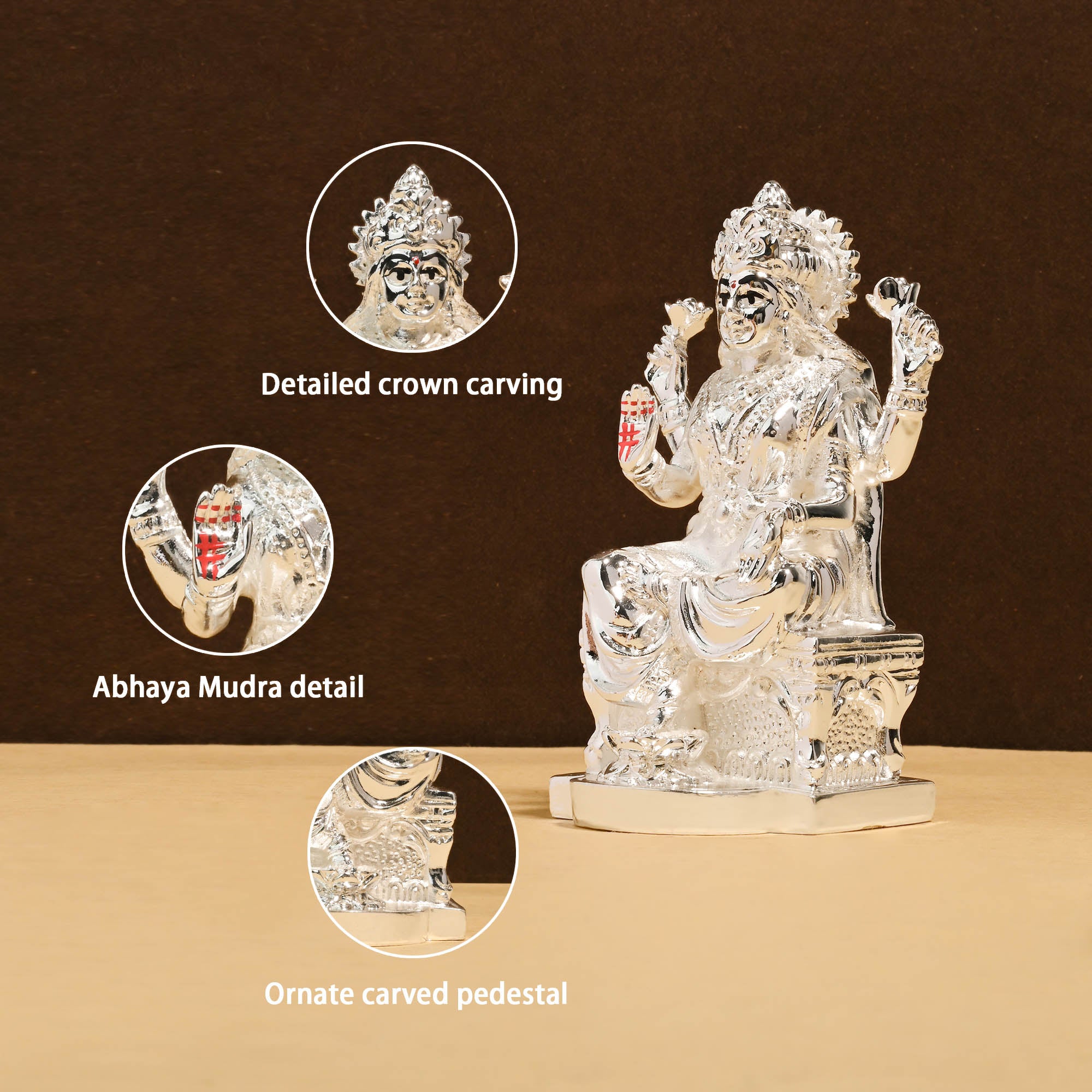 999 Silver Plated Laxmi Idol