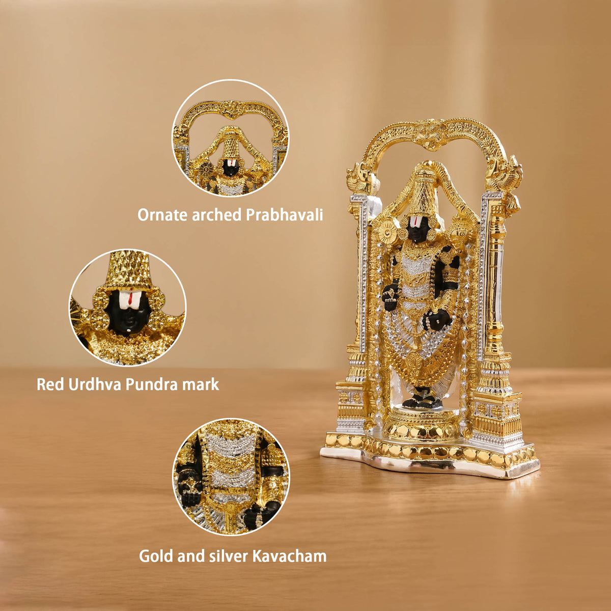 999 Silver Plated Dual Tone Balaji Idol