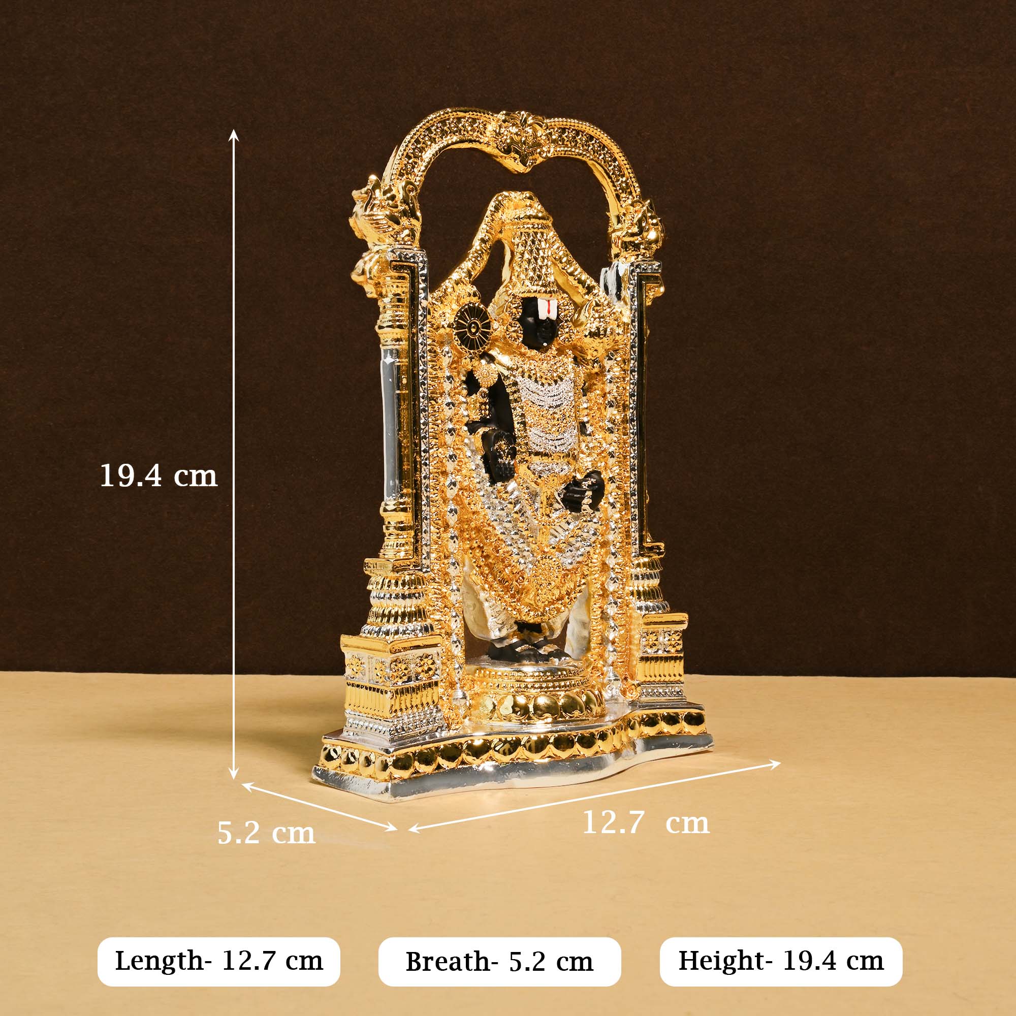 999 Silver Plated Dual Tone Balaji Idol