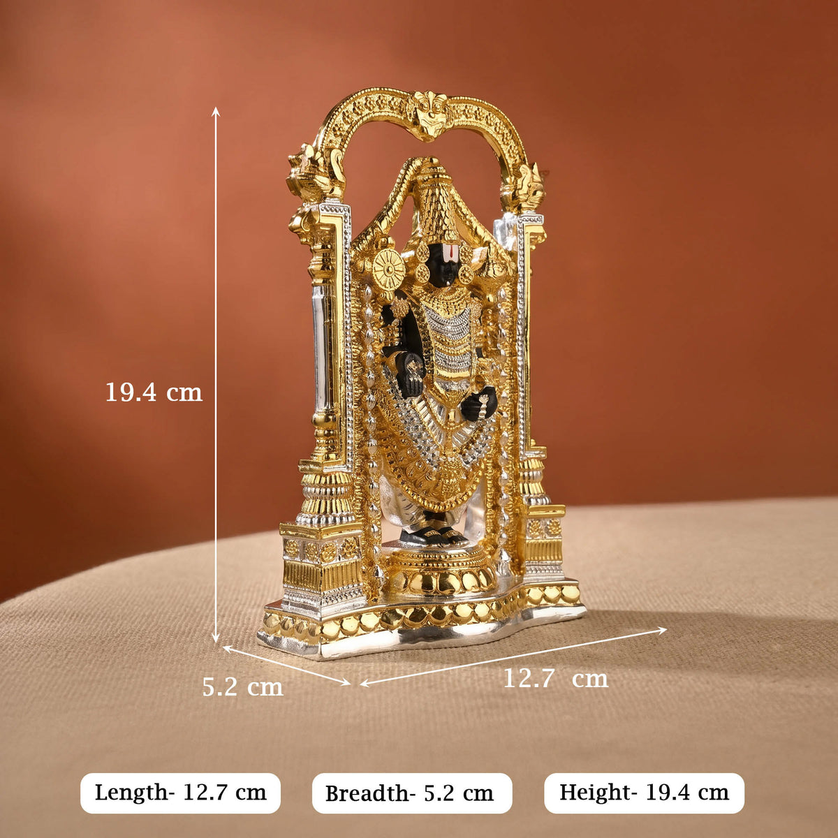999 Silver Plated Dual Tone Balaji Idol