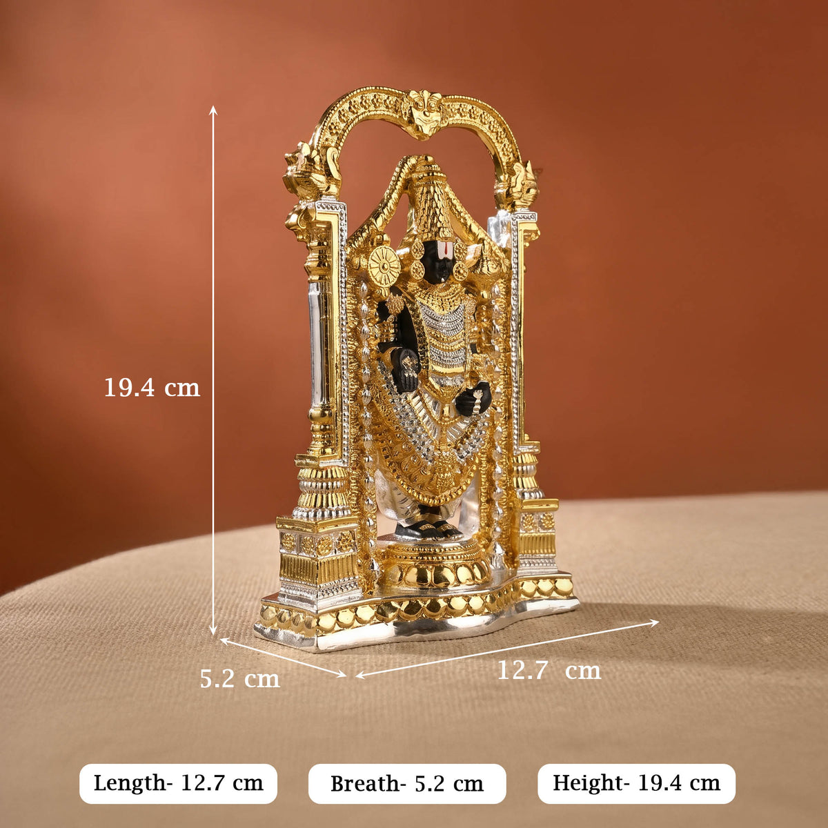 999 Silver Plated Dual Tone Balaji Idol