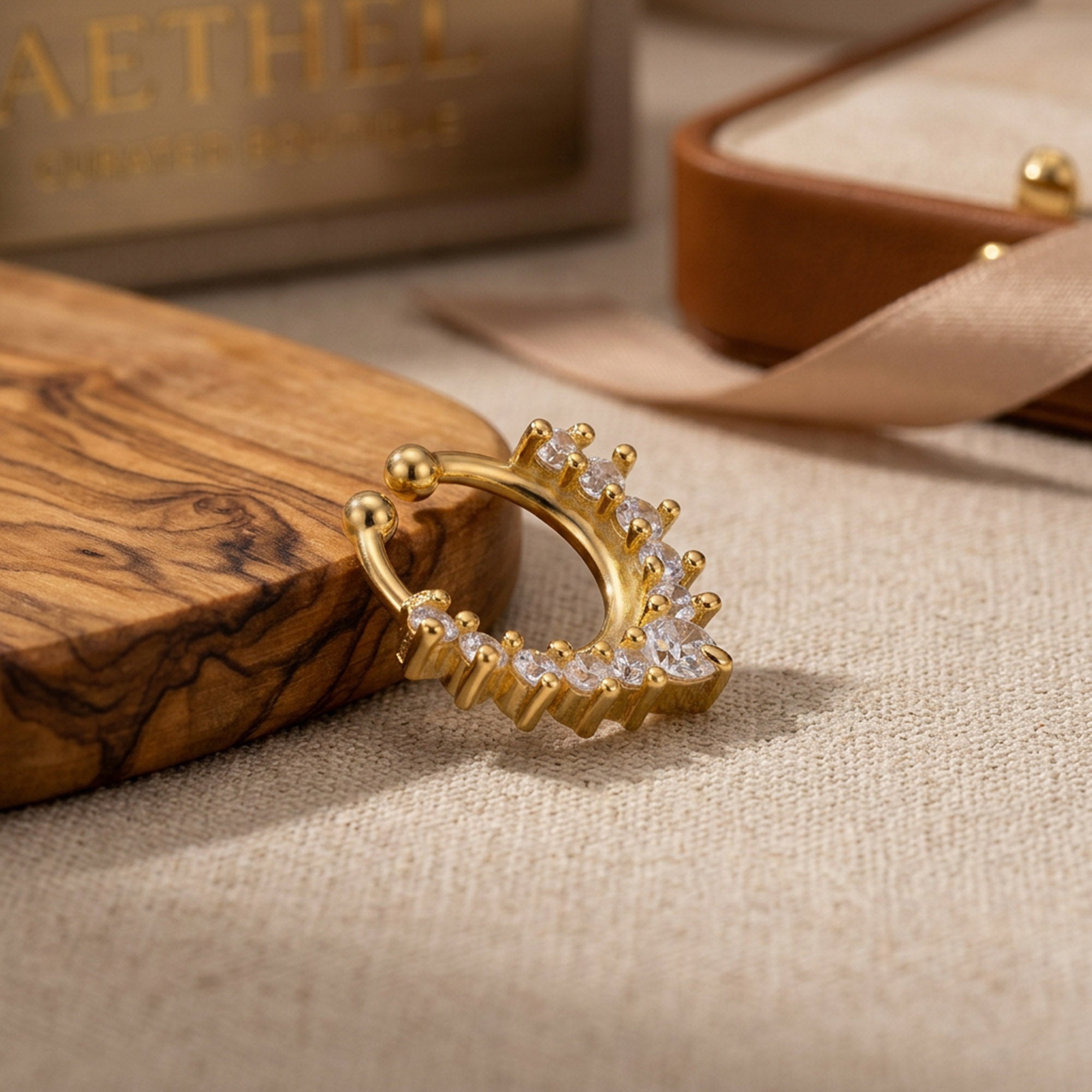Zircon Halo Hoop Silver Nose Ring