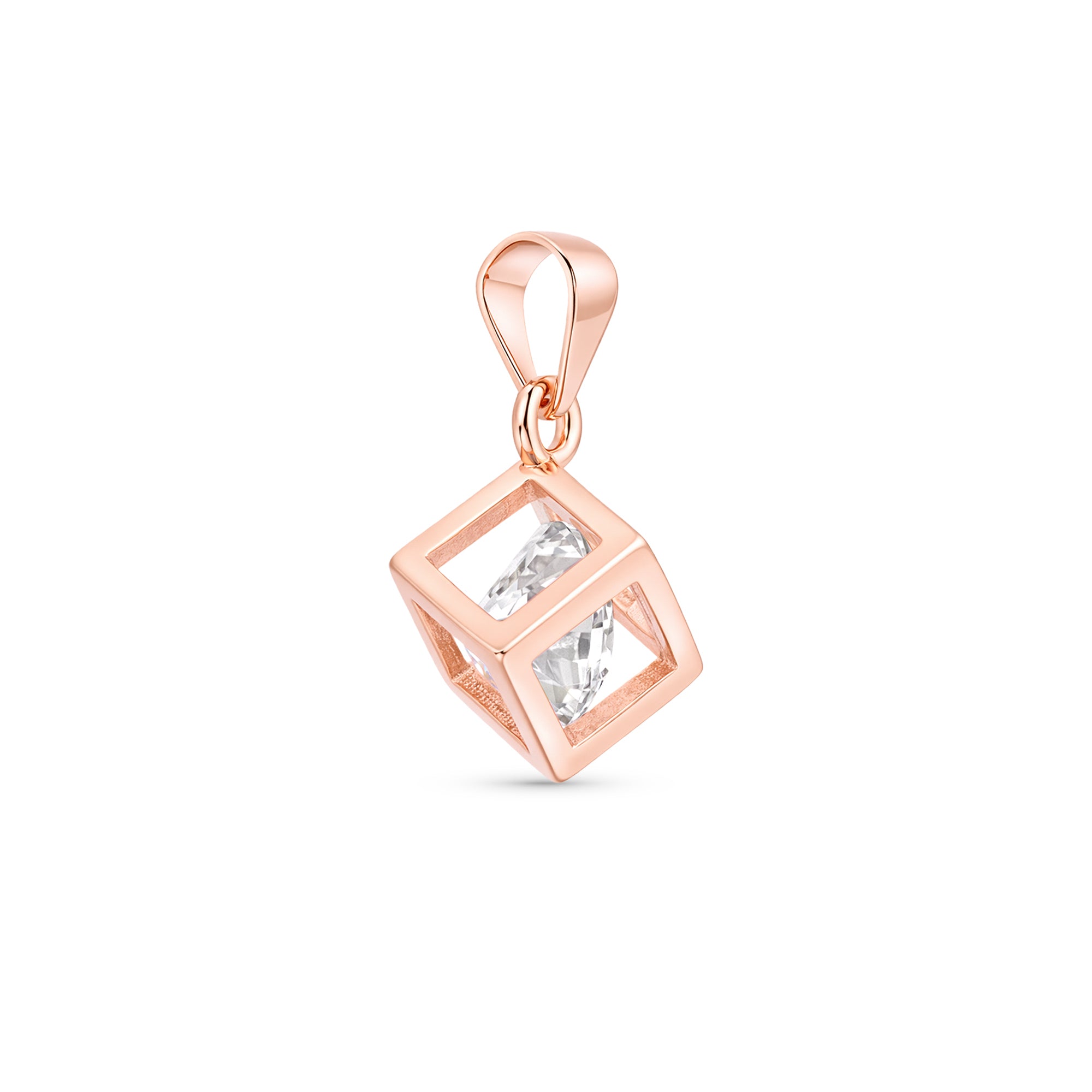 Stacked Square CZ Silver Pendant