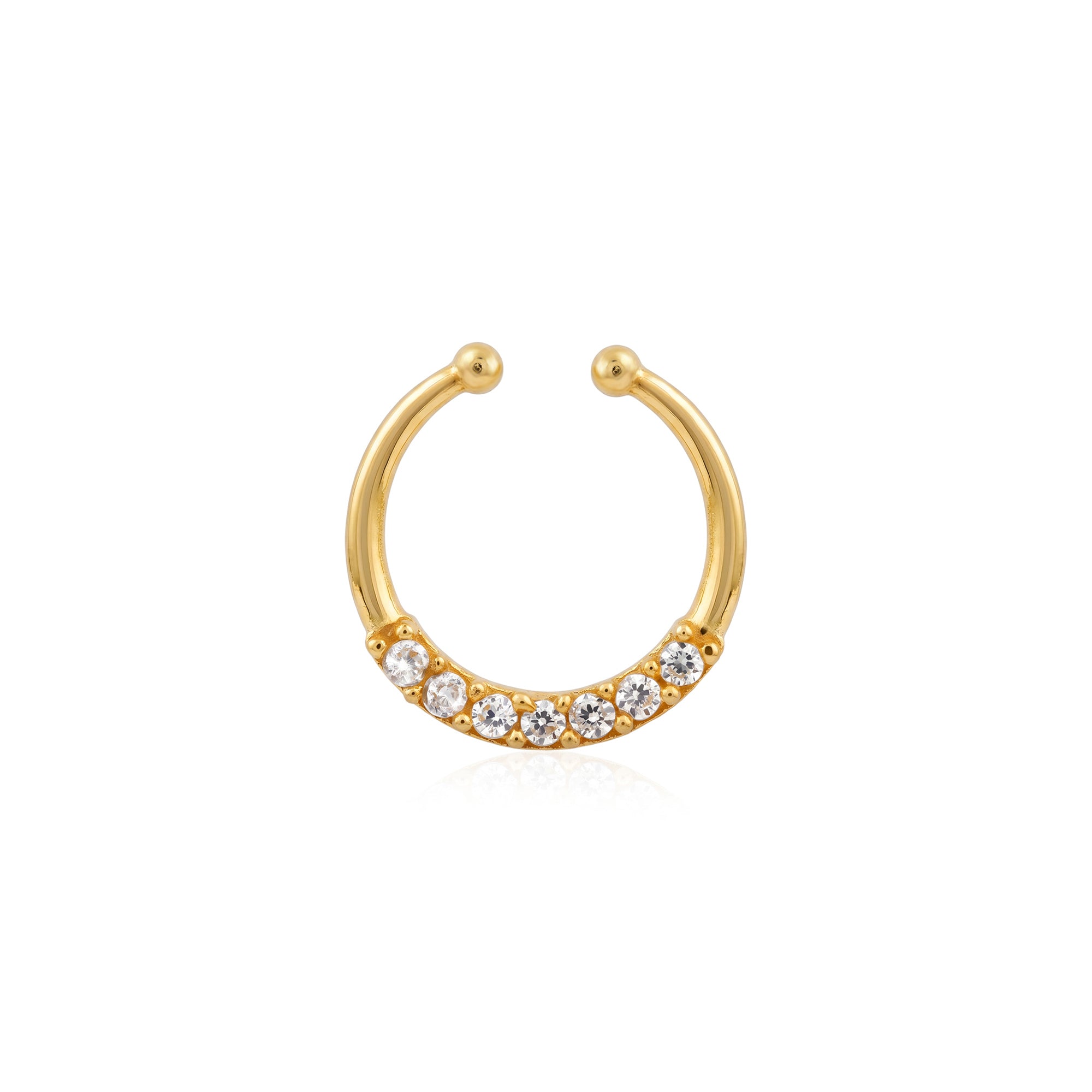 Classic Zircon Hoop Silver Nose Ring