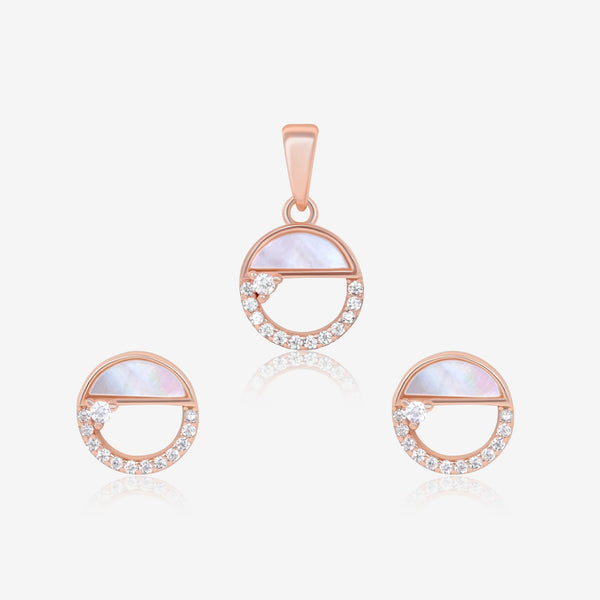 Radiant Circle of Elegance Pendant Set