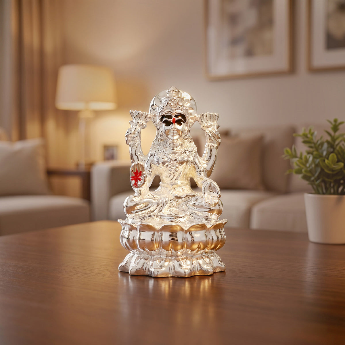 999 Silver Plated Lakshmi Idol