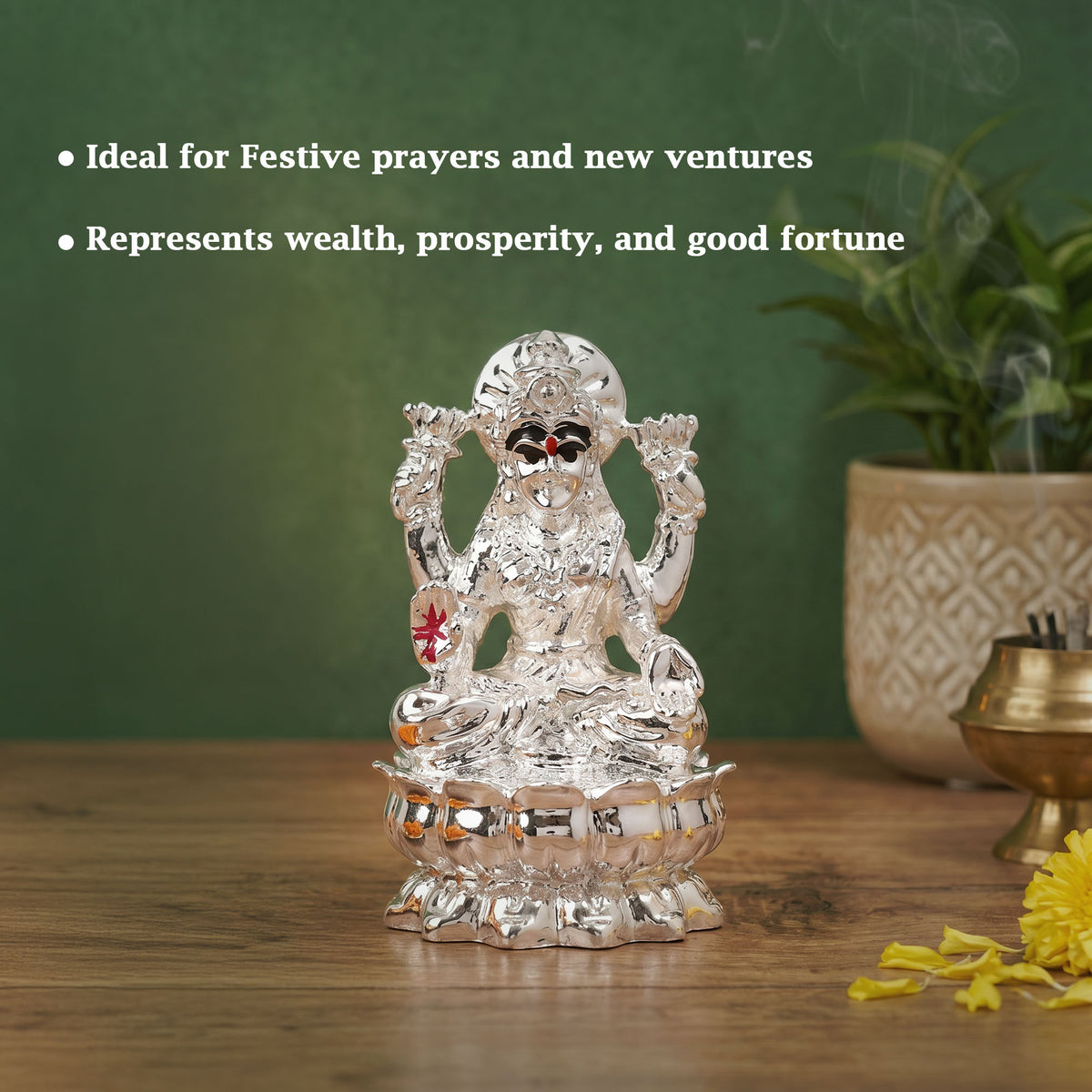 999 Silver Plated Lakshmi Idol