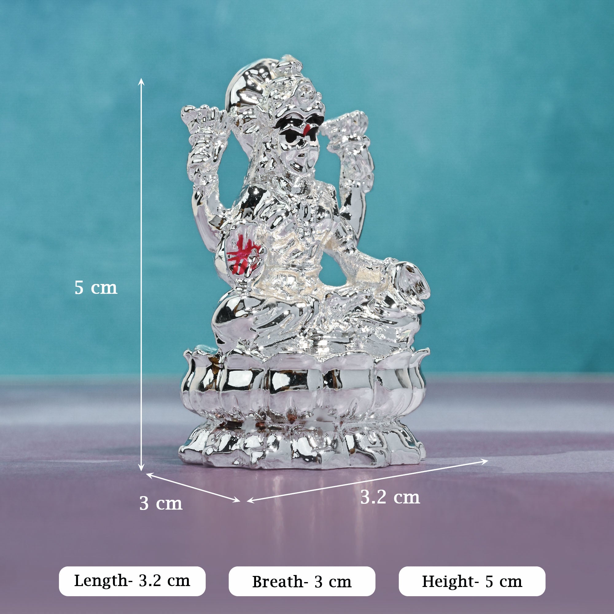 999 Silver Plated Lakshmi Idol