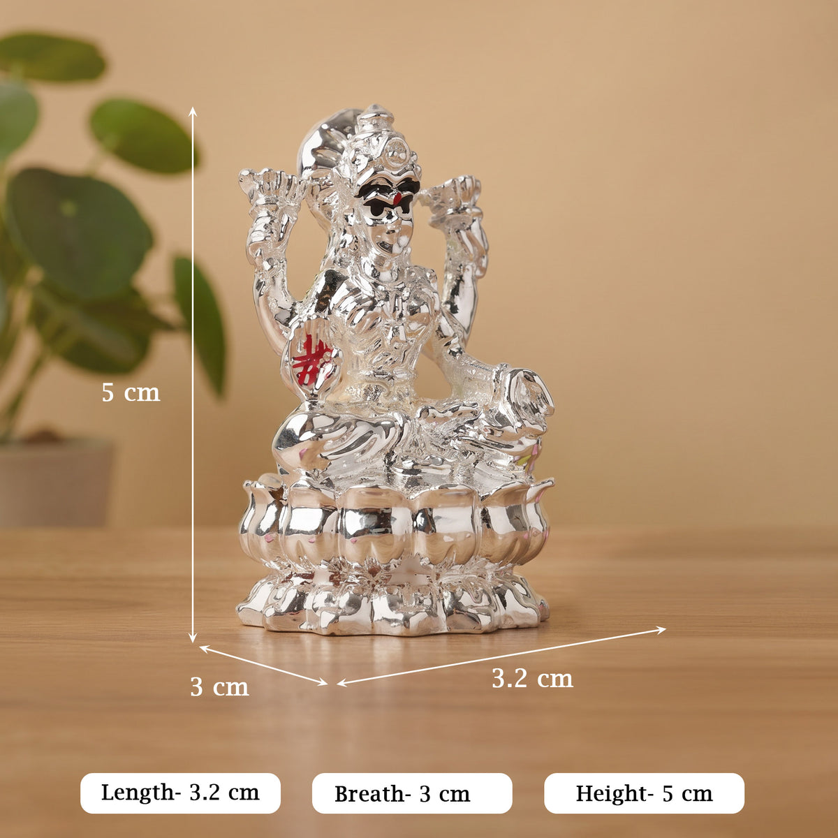 999 Silver Plated Lakshmi Idol
