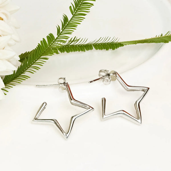 Star Shaped Silver Studs