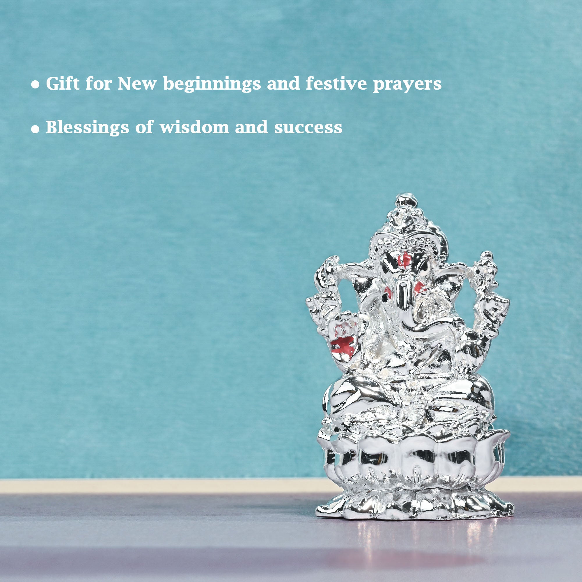 999 Silver Plated Ganesha Idol