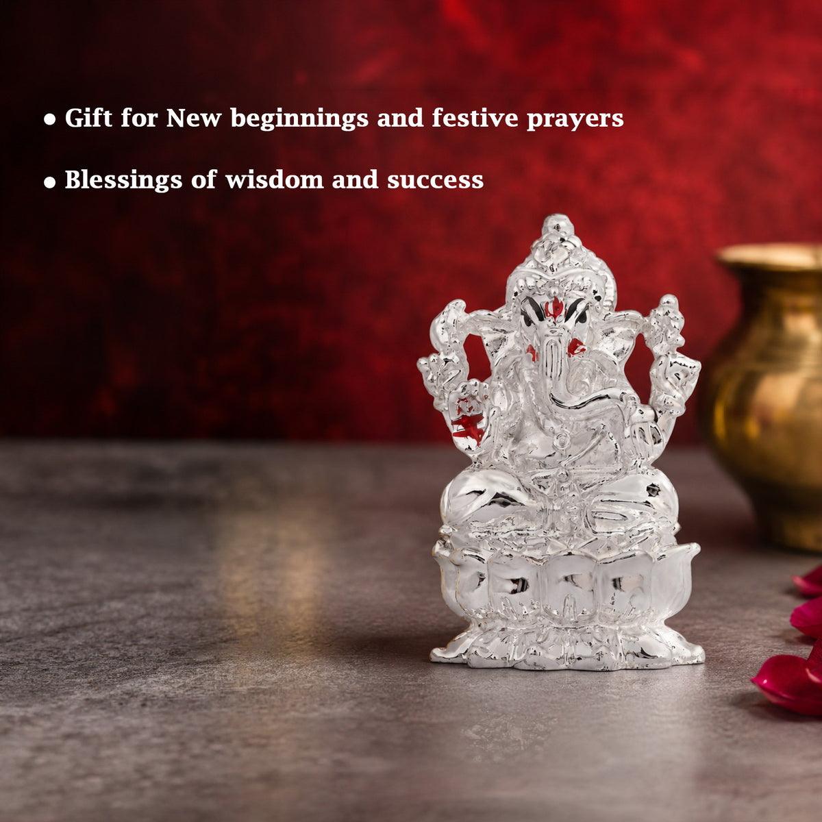 999 Silver Plated Ganesha Idol