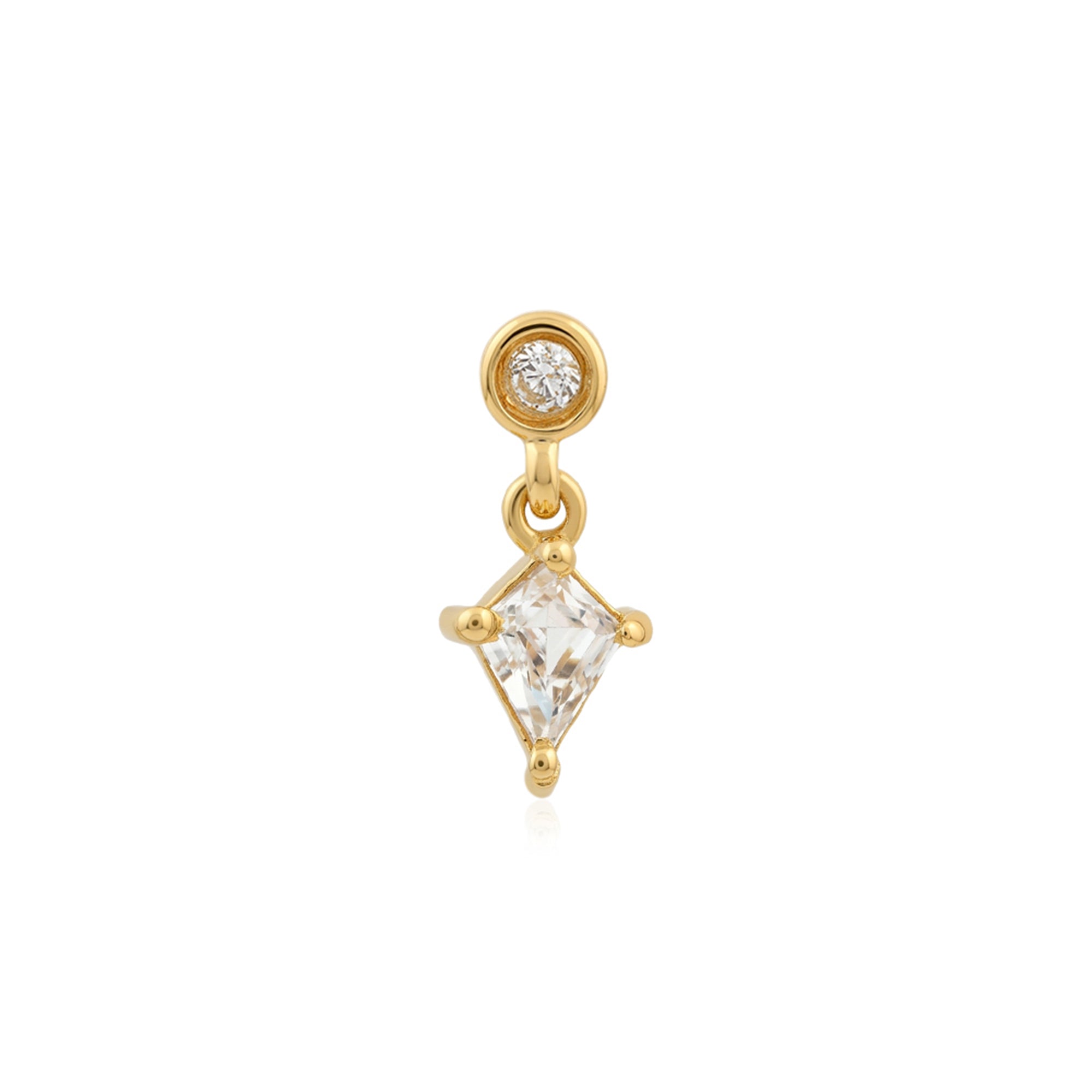 Dangling Kite Zircon Silver Nose Pin