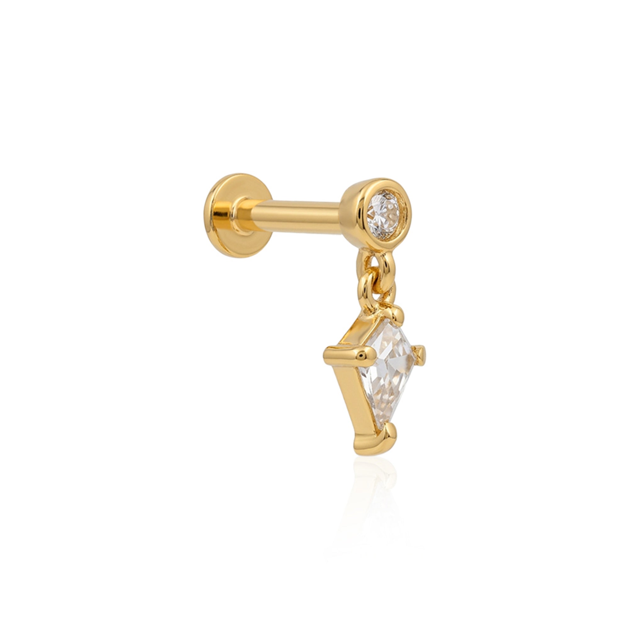 Dangling Kite Zircon Silver Nose Pin