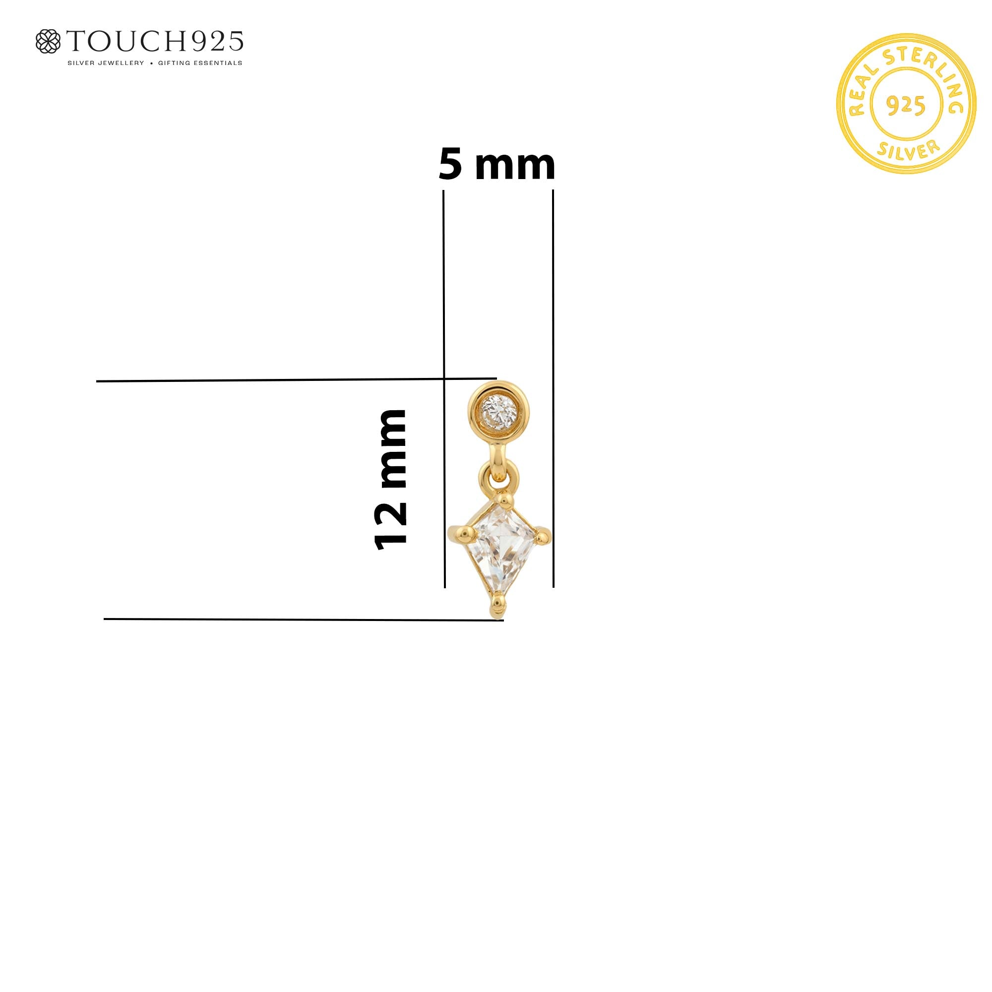 Dangling Kite Zircon Silver Nose Pin