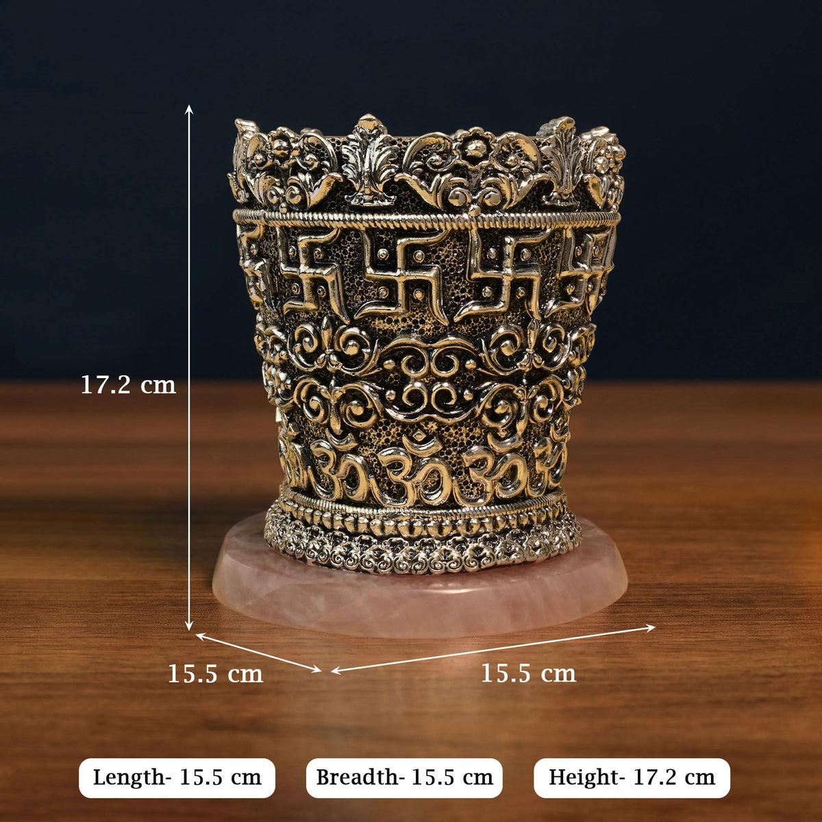 999 Silver Plated Swastik Tulsi Pot
