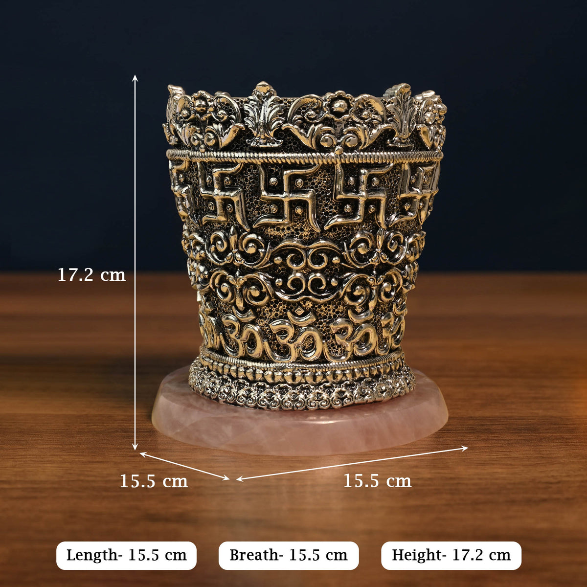 999 Silver Plated Swastik Tulsi Pot