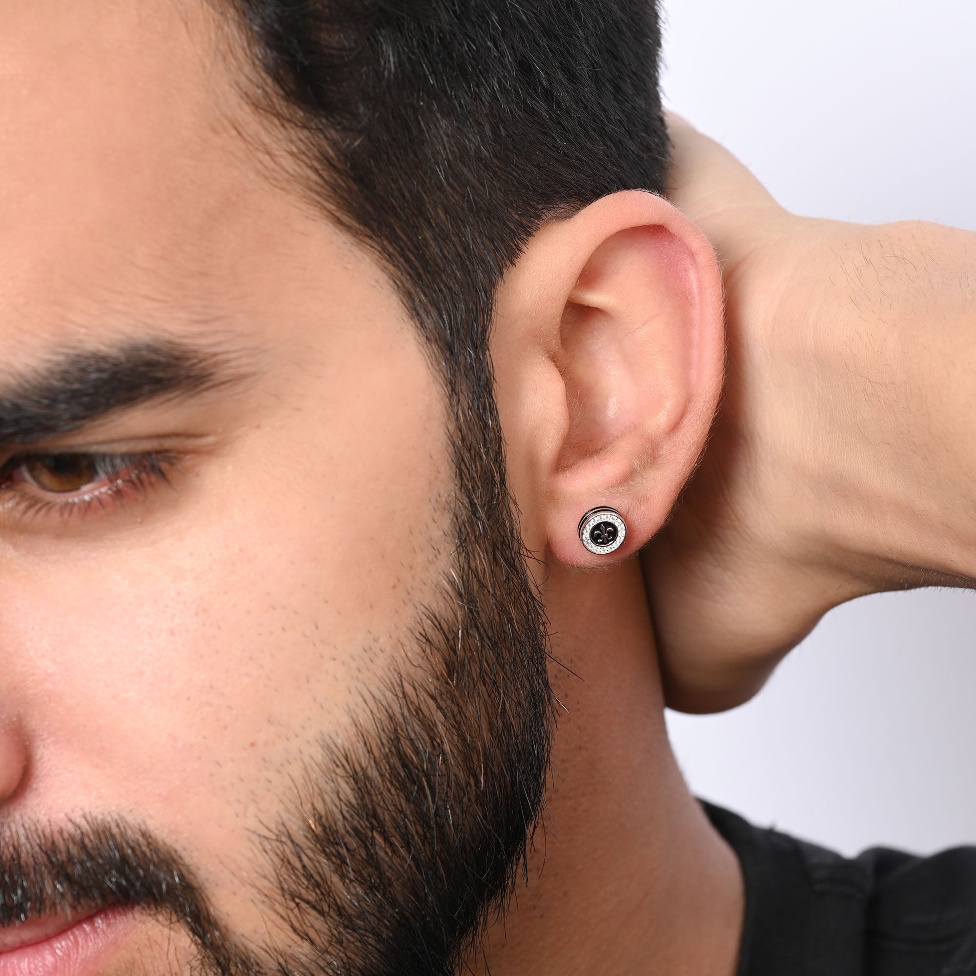 Pavé Flower Silver Studs