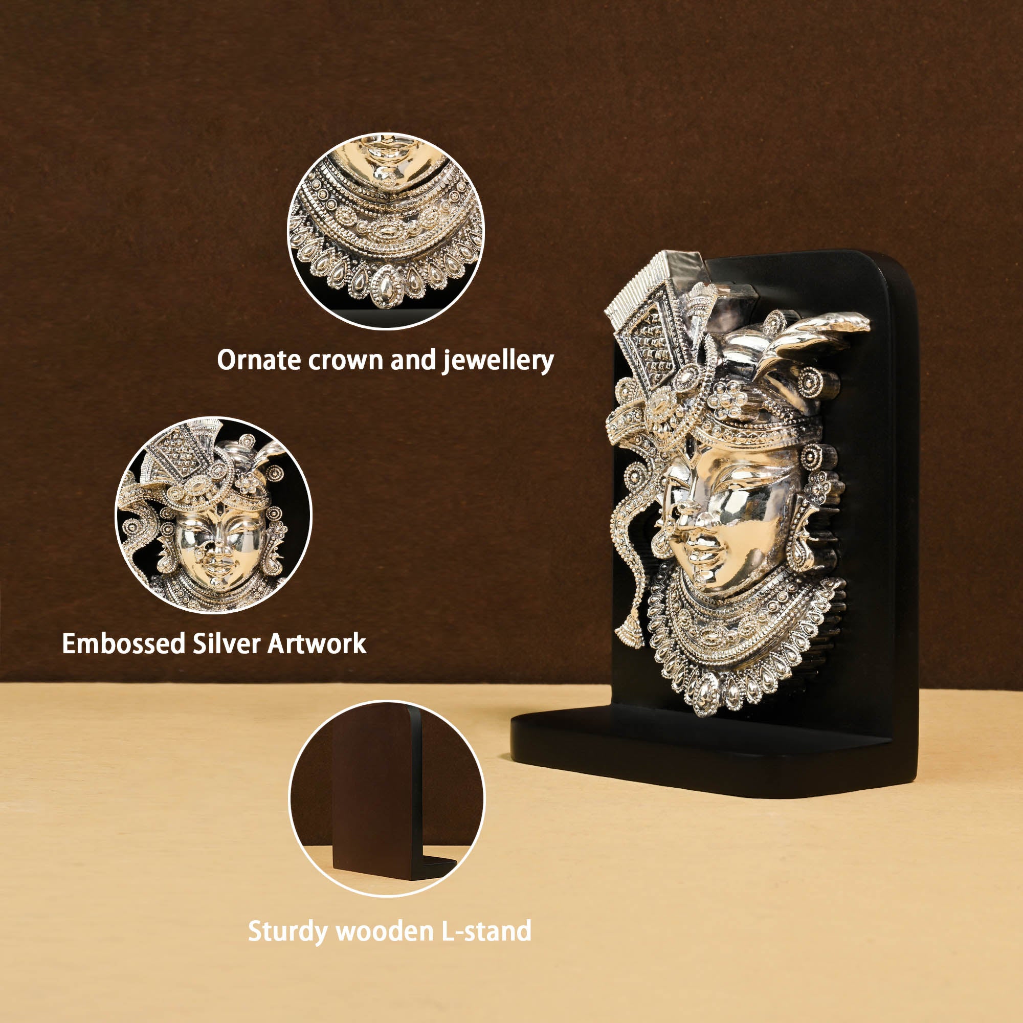 999 Silver Plated Shrinathji Frame