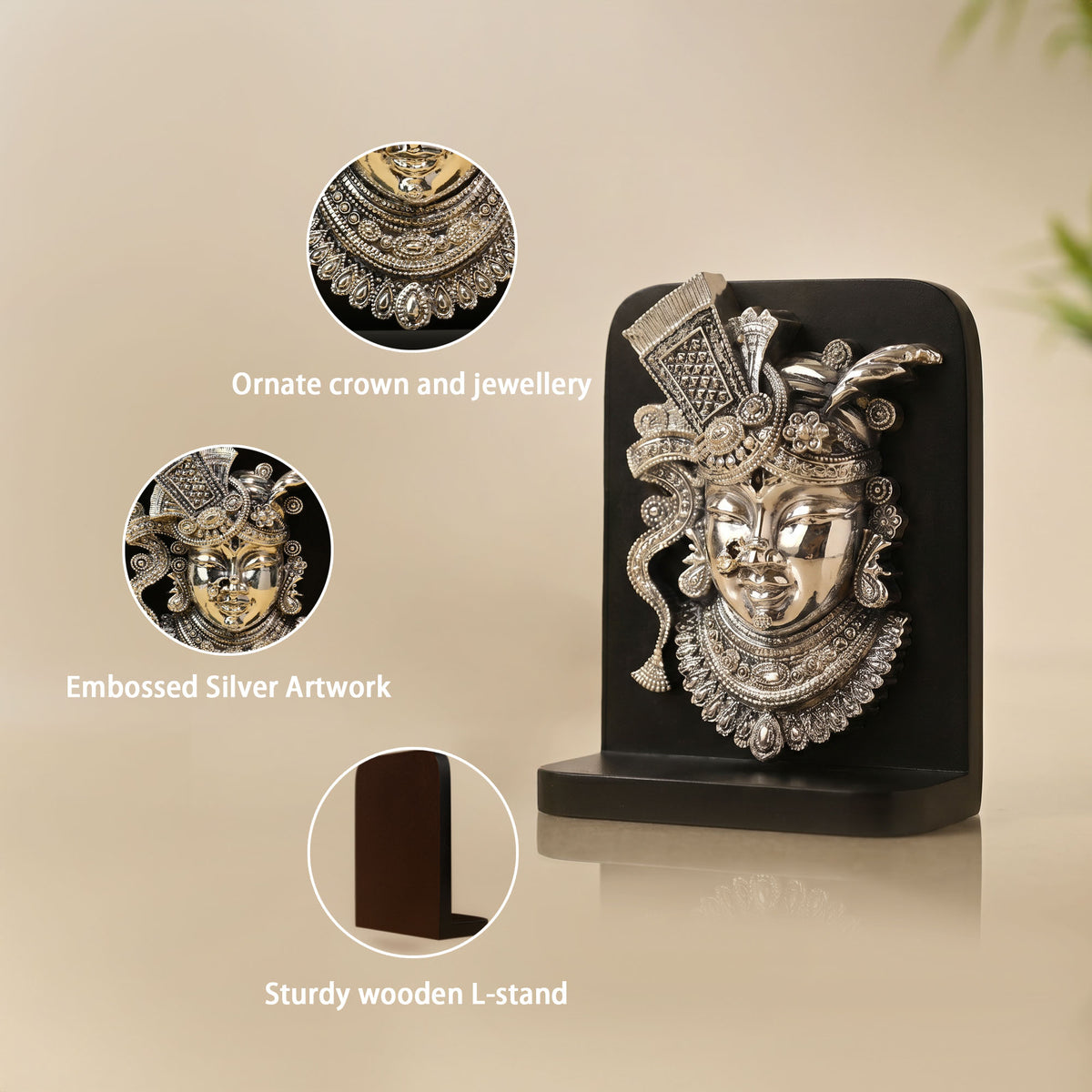 999 Silver Plated Shrinathji Frame