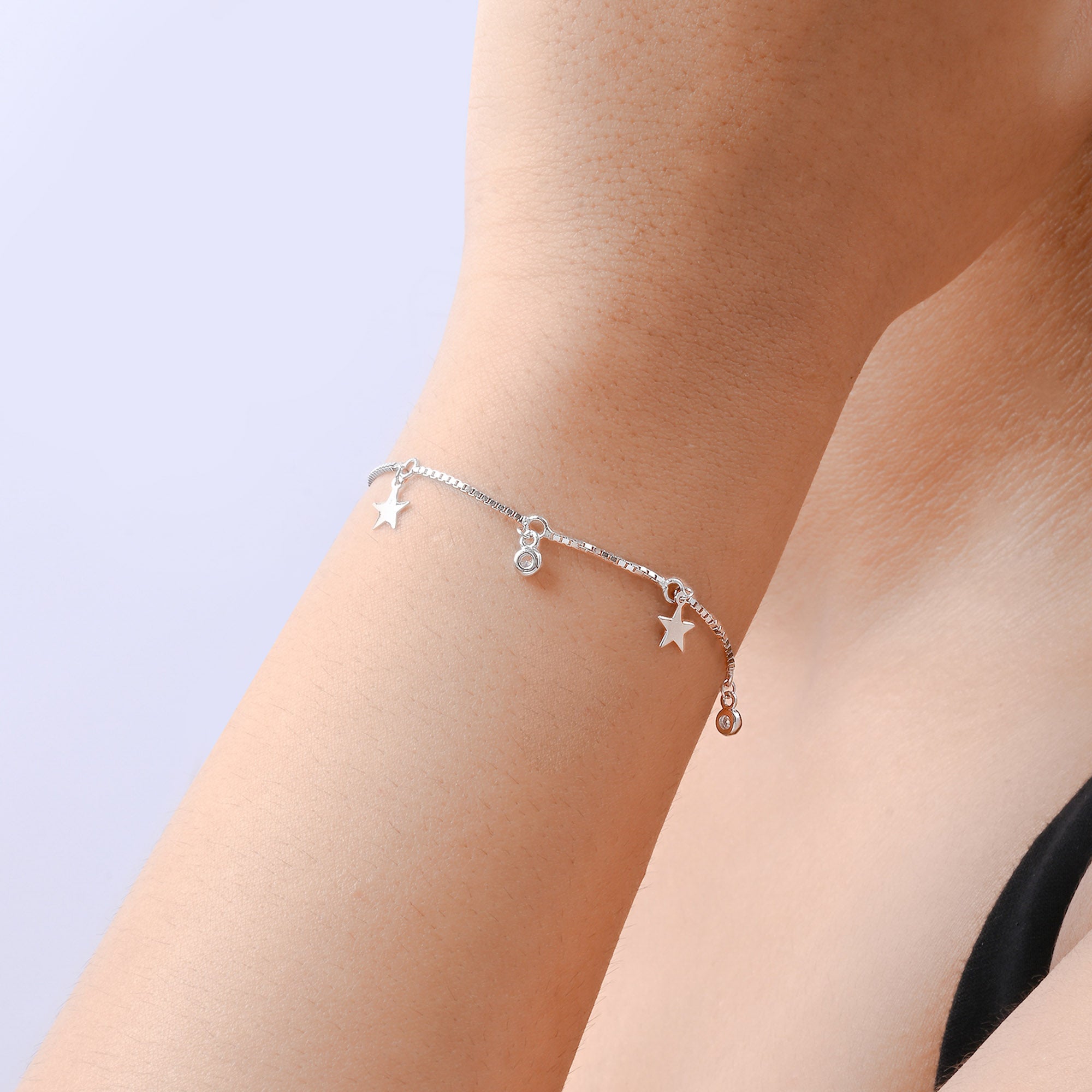 Dainty Star Charm Silver Bracelet - Touch925 Silver Jewellery