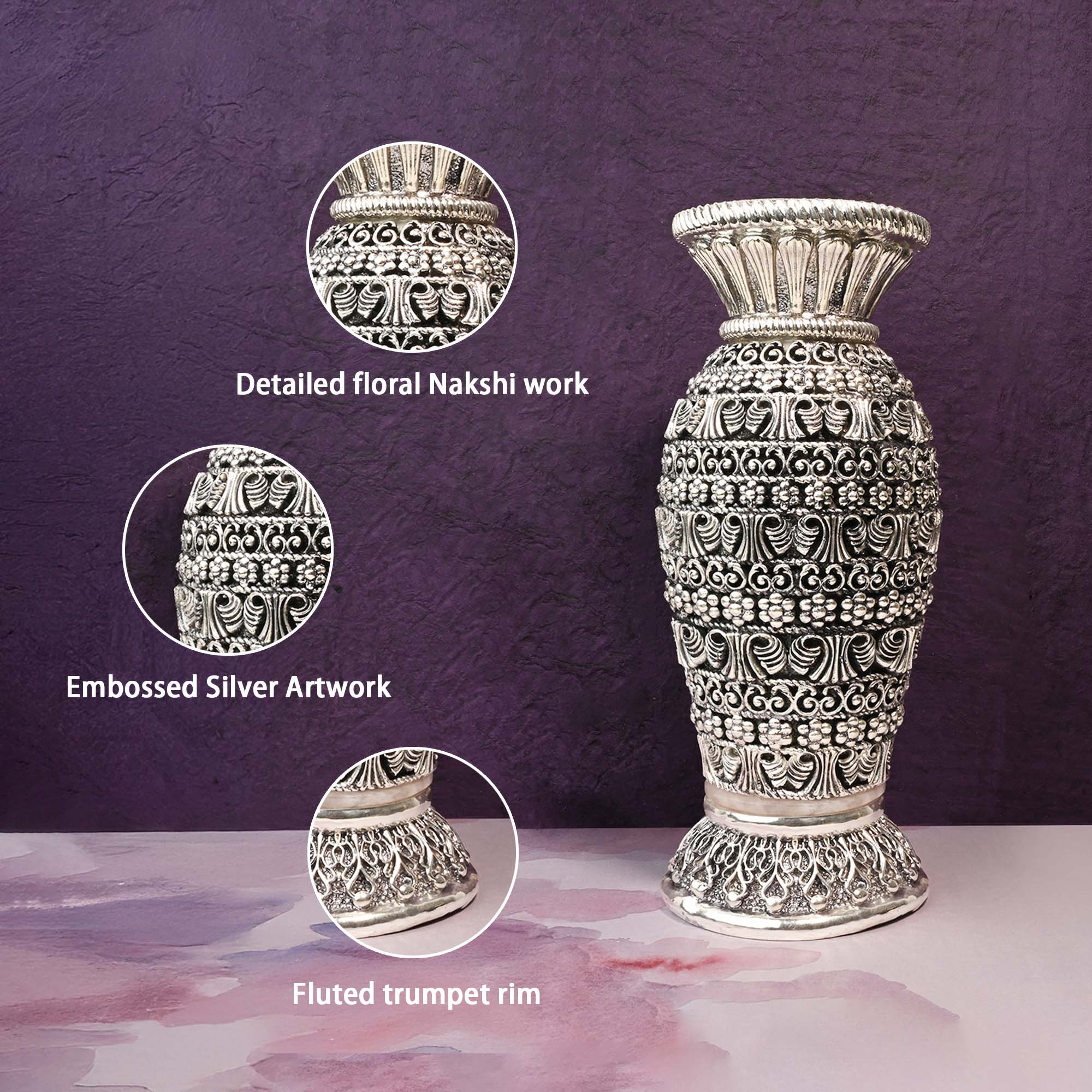 999 Silver Plated Antique Vase