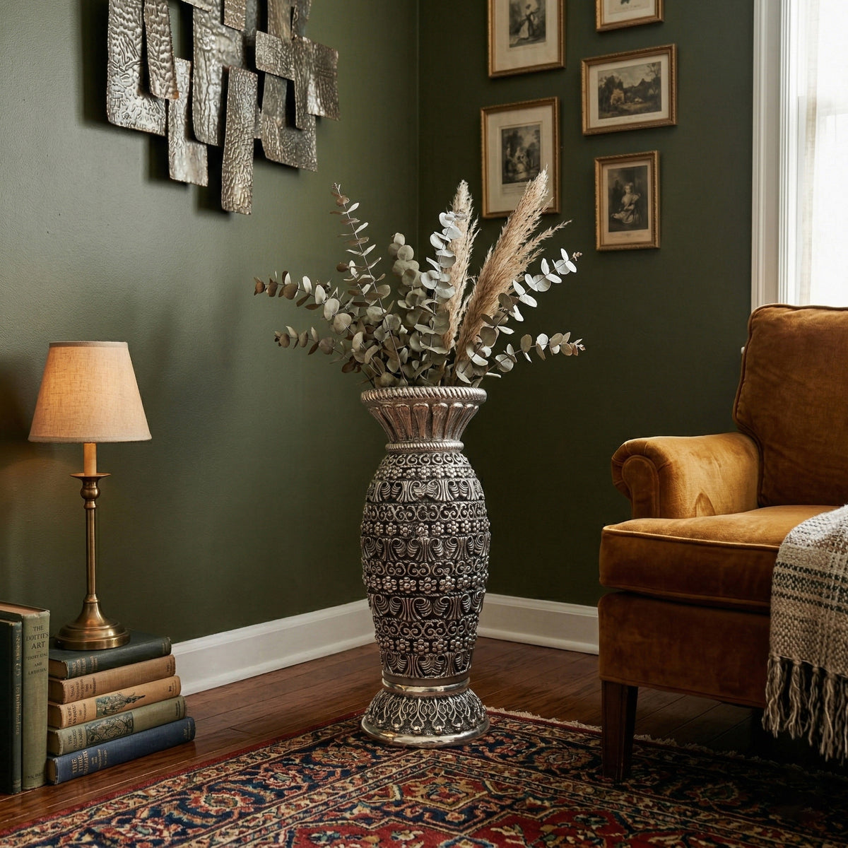 999 Silver Plated Antique Vase