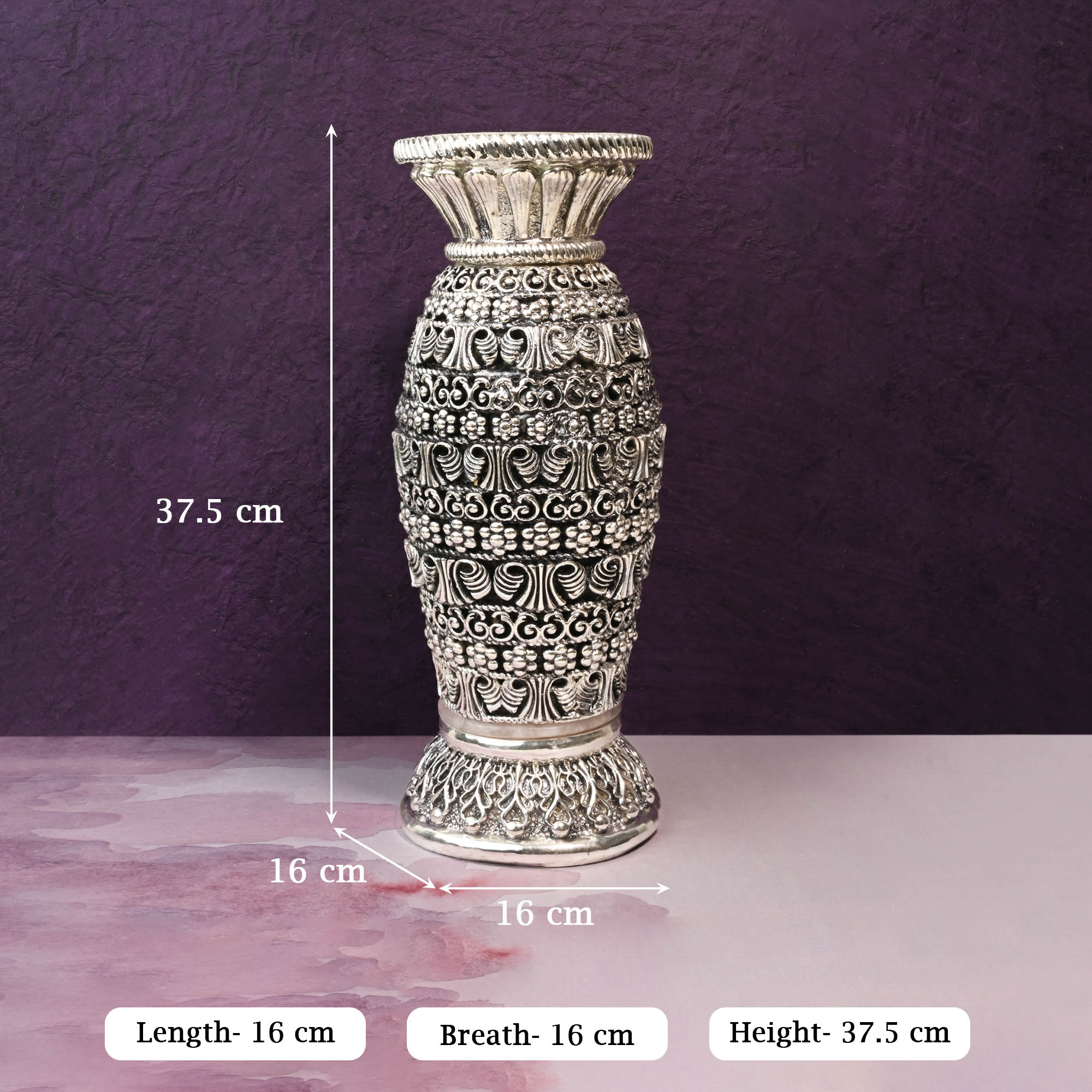 999 Silver Plated Antique Vase