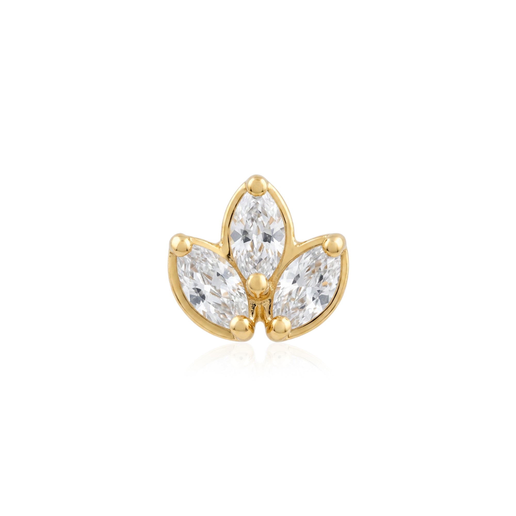 Marquise Lotus Silver Nose Pin