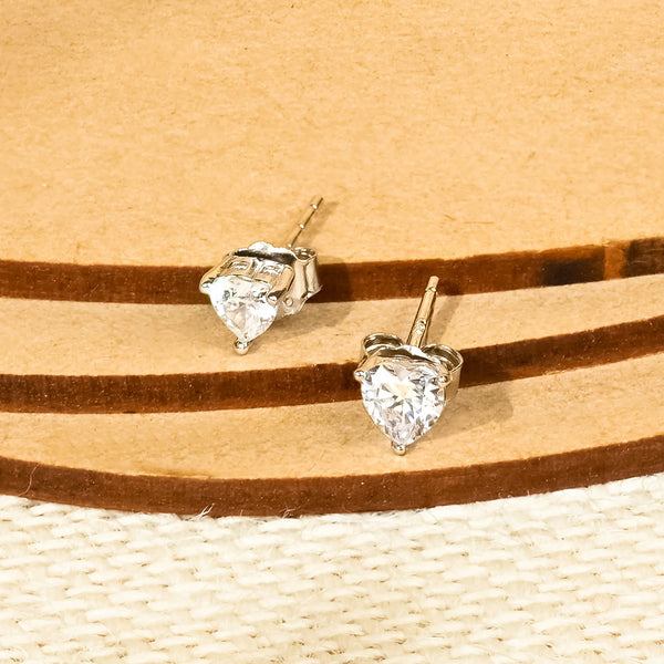 Classic Heart Stone Studs