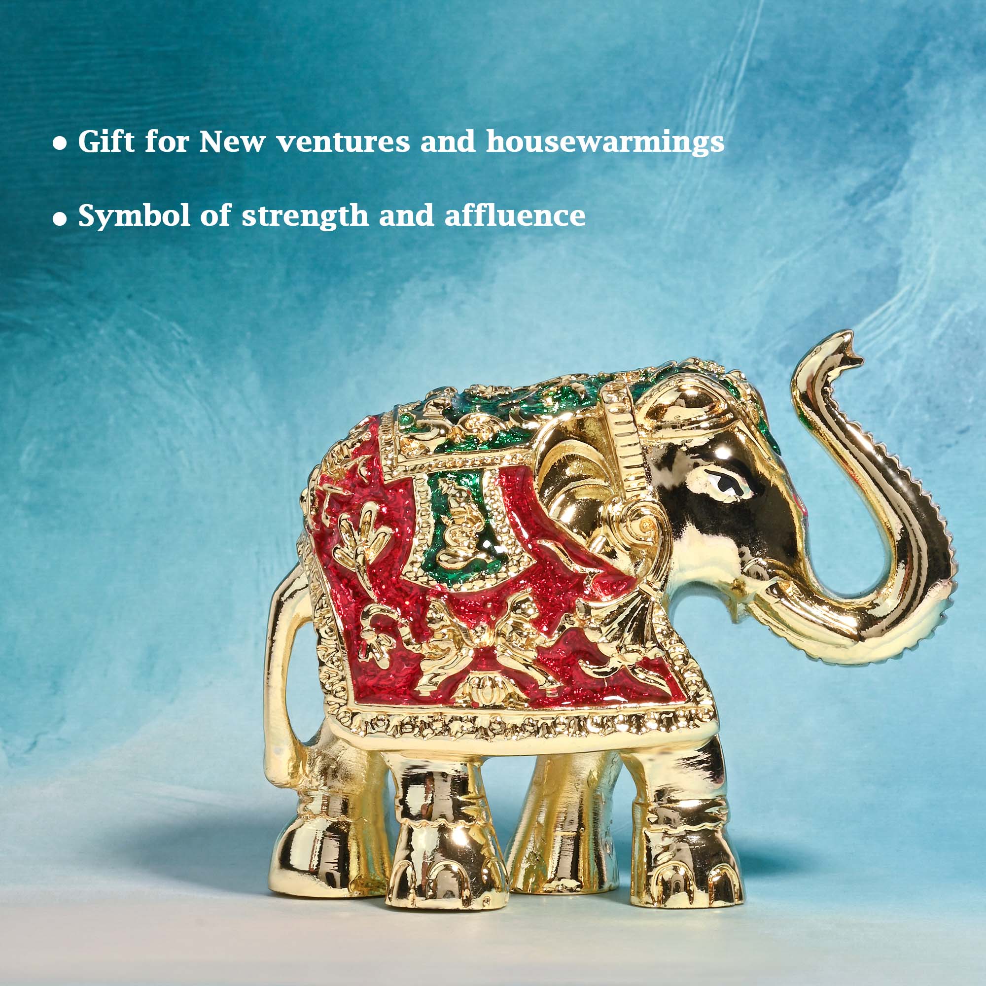24K Gold Plated  Meenakari Elephant