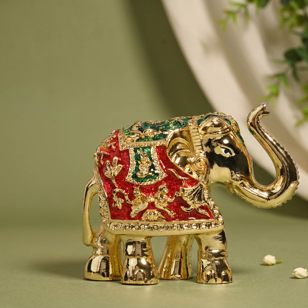 24K Gold Plated  Meenakari Elephant