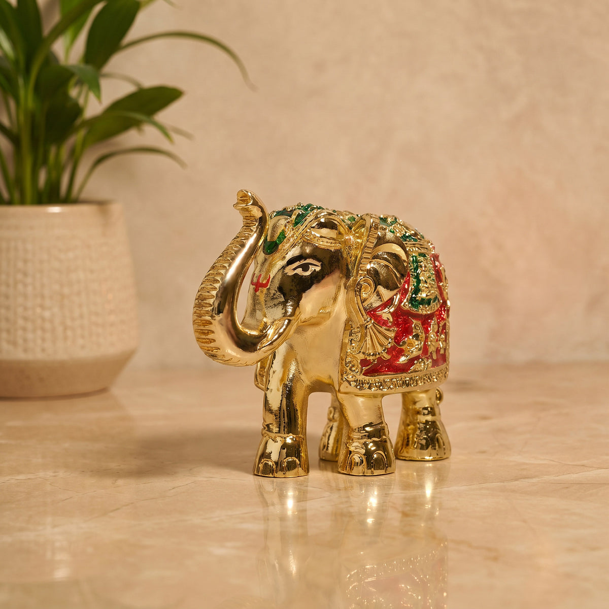 24K Gold Plated  Meenakari Elephant