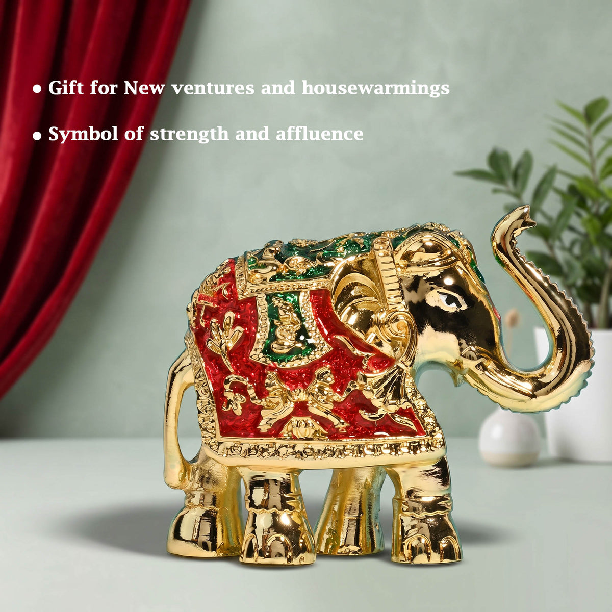 24K Gold Plated  Meenakari Elephant
