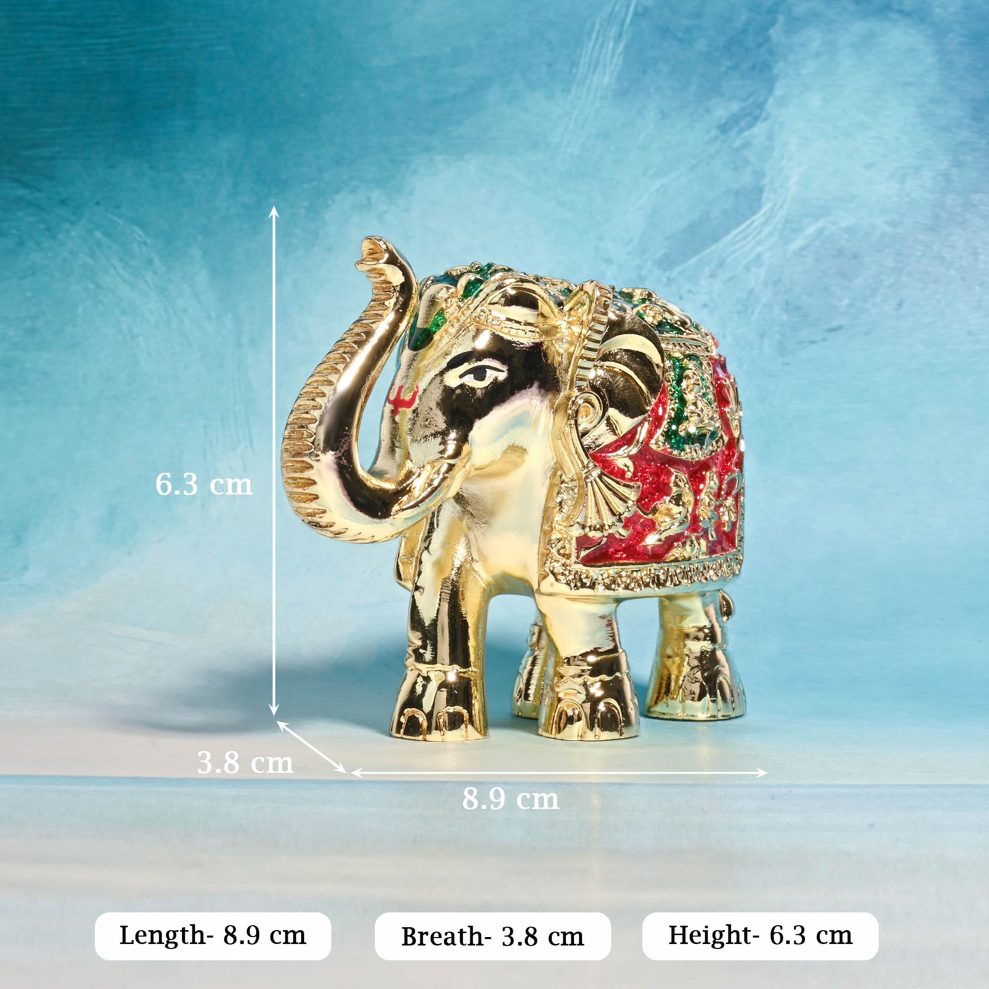 24K Gold Plated  Meenakari Elephant