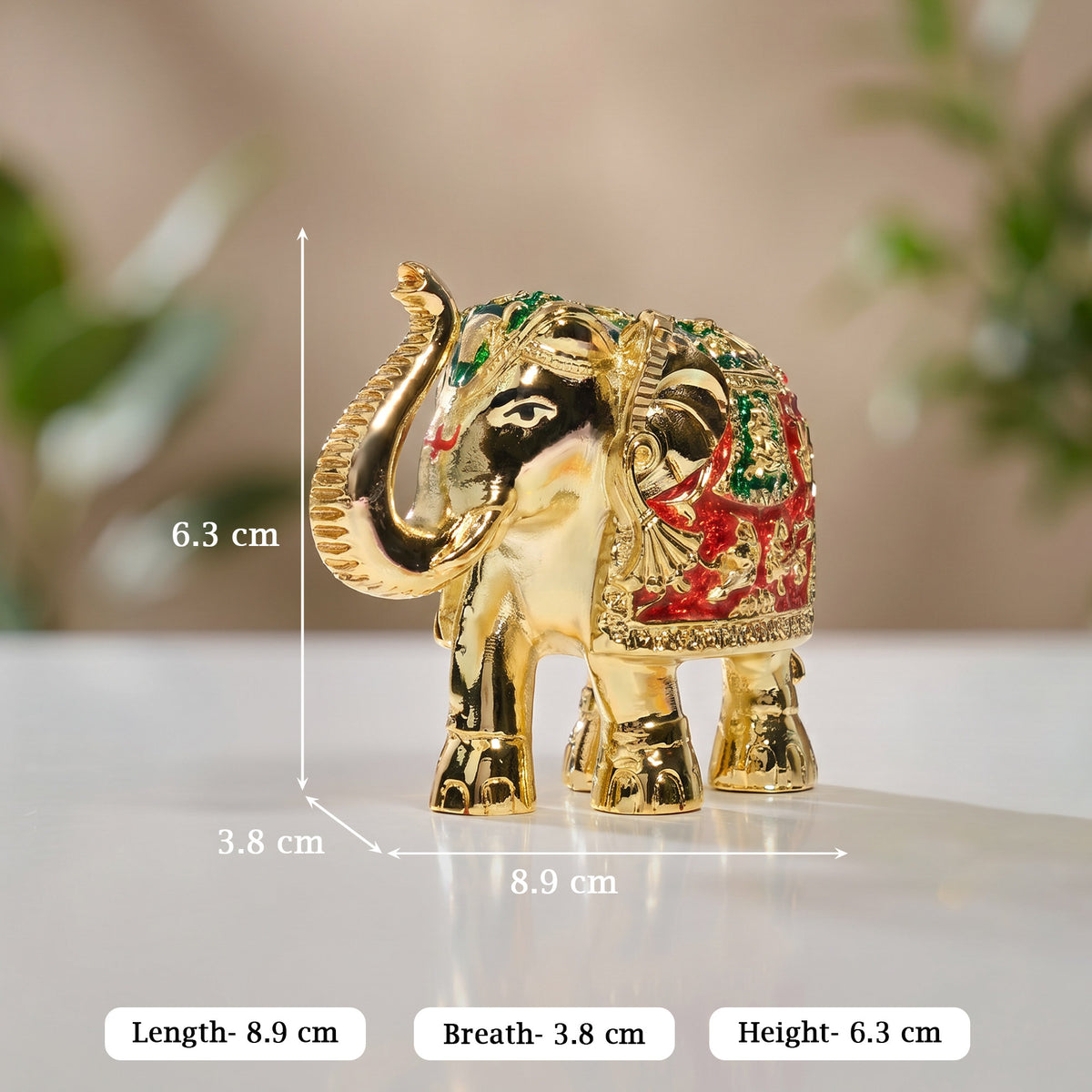 24K Gold Plated  Meenakari Elephant