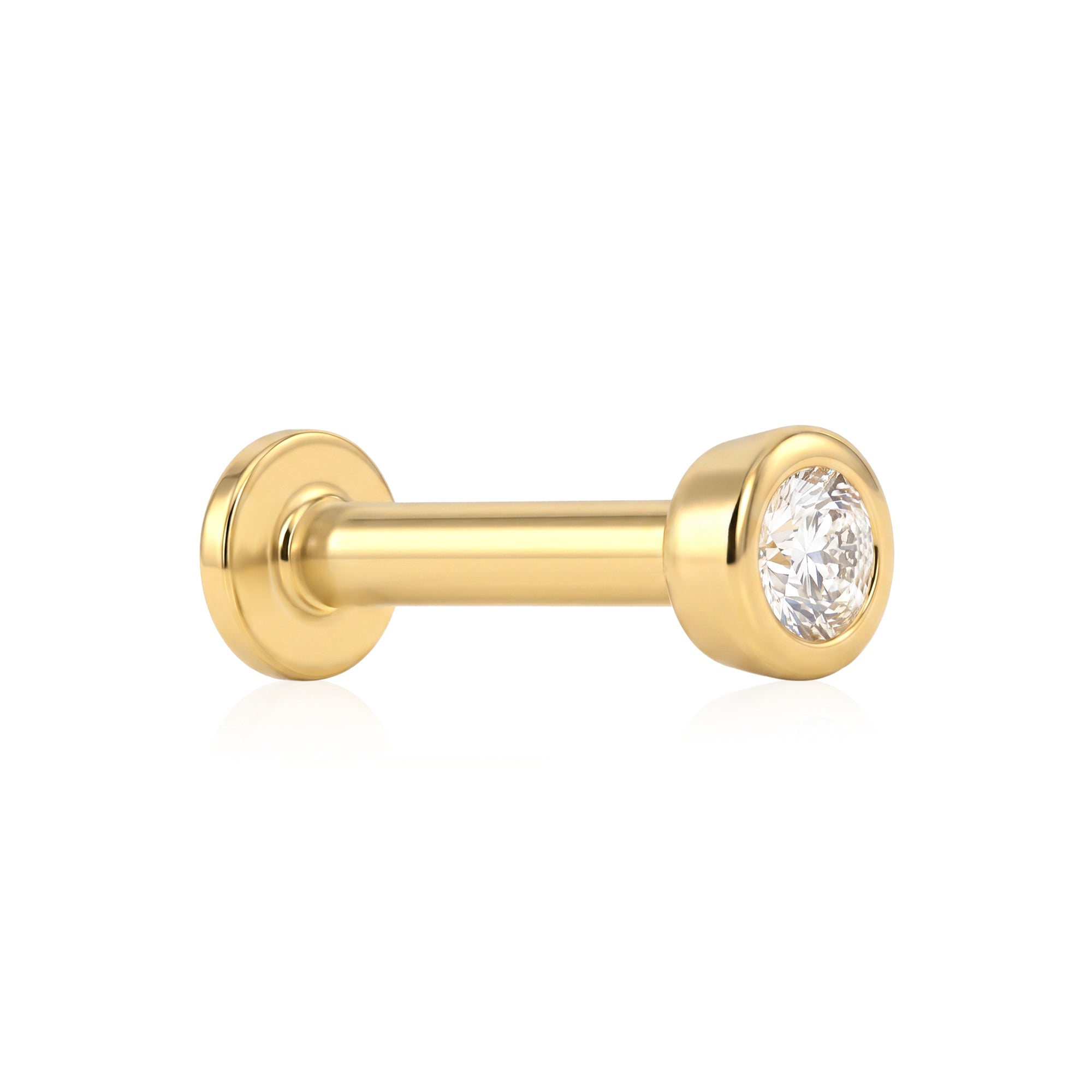 Gold Bezel Nose Pin