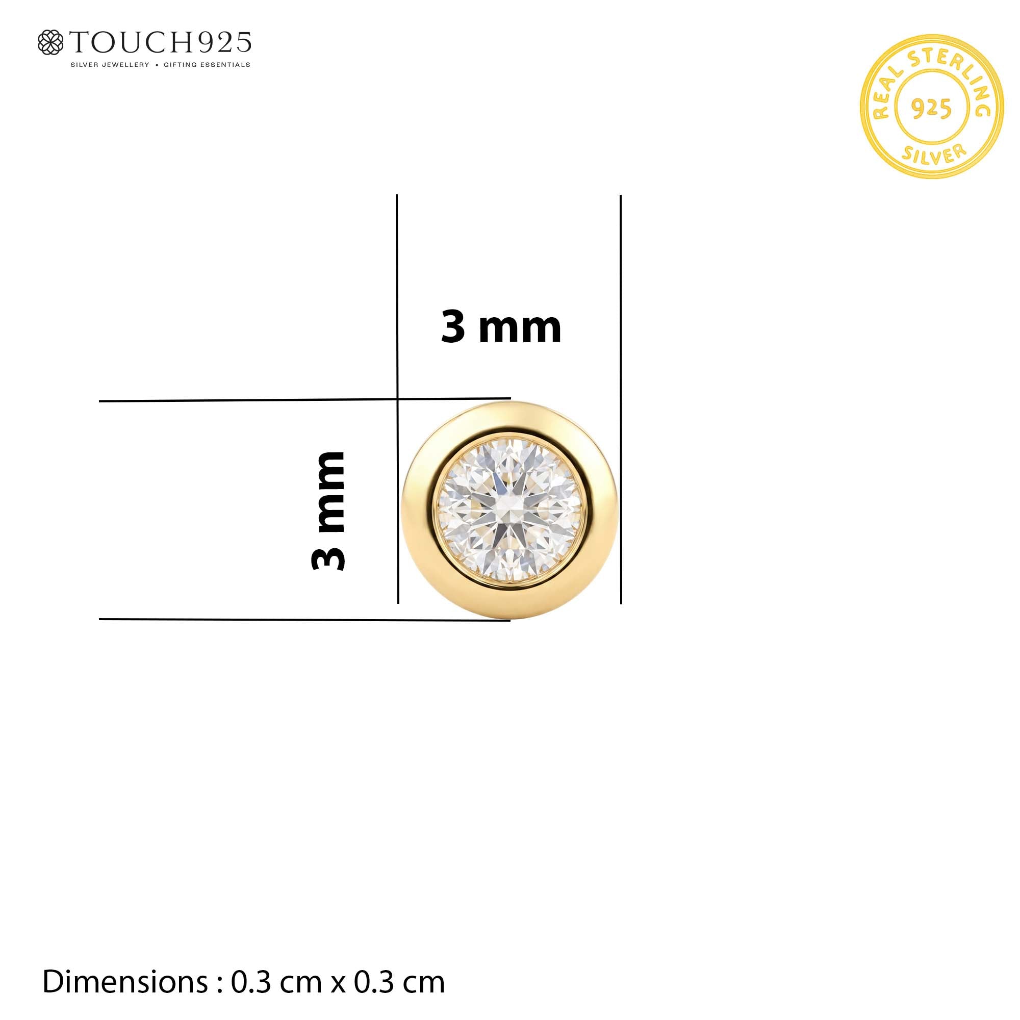 Gold Bezel Nose Pin