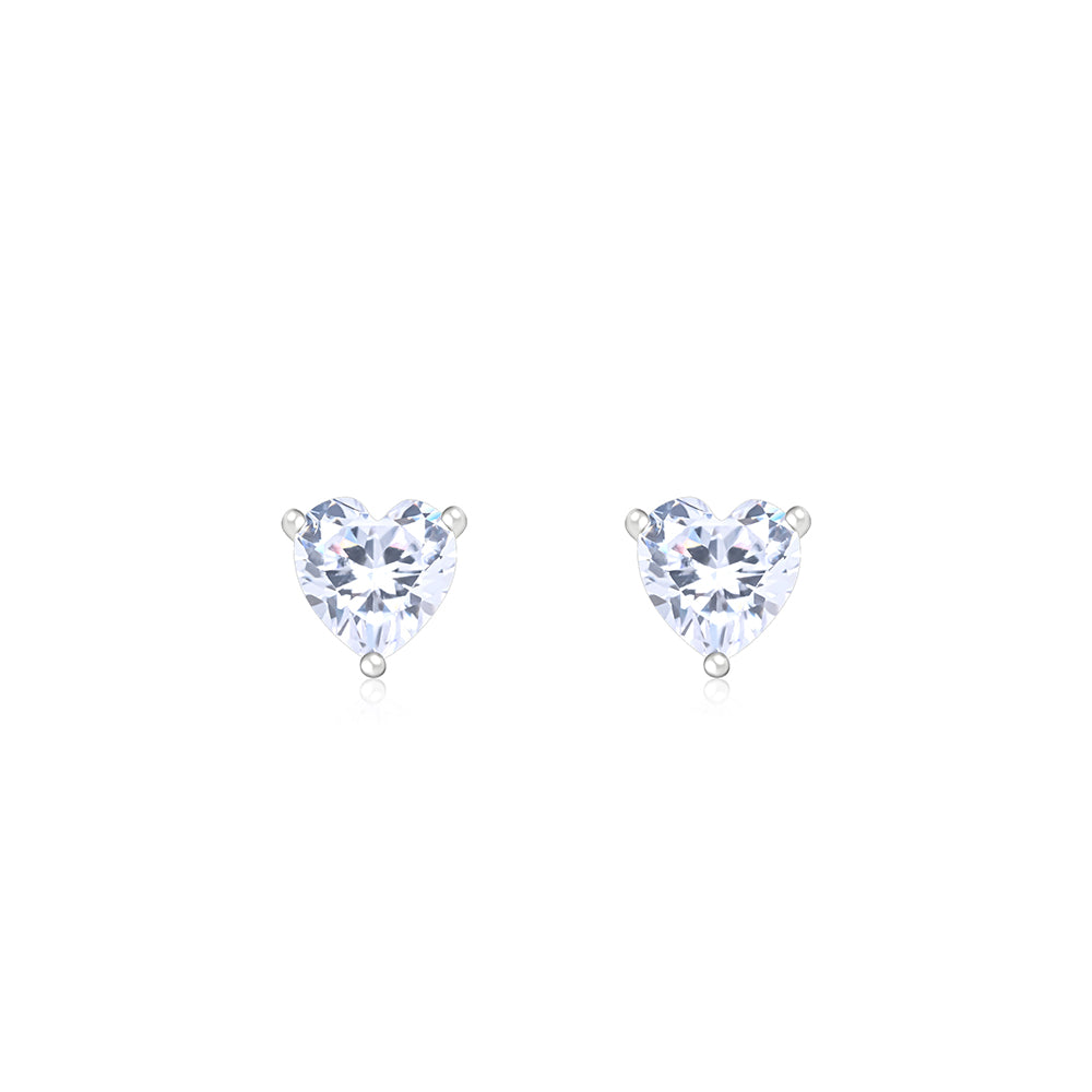 Embraced Heart Silver Studs