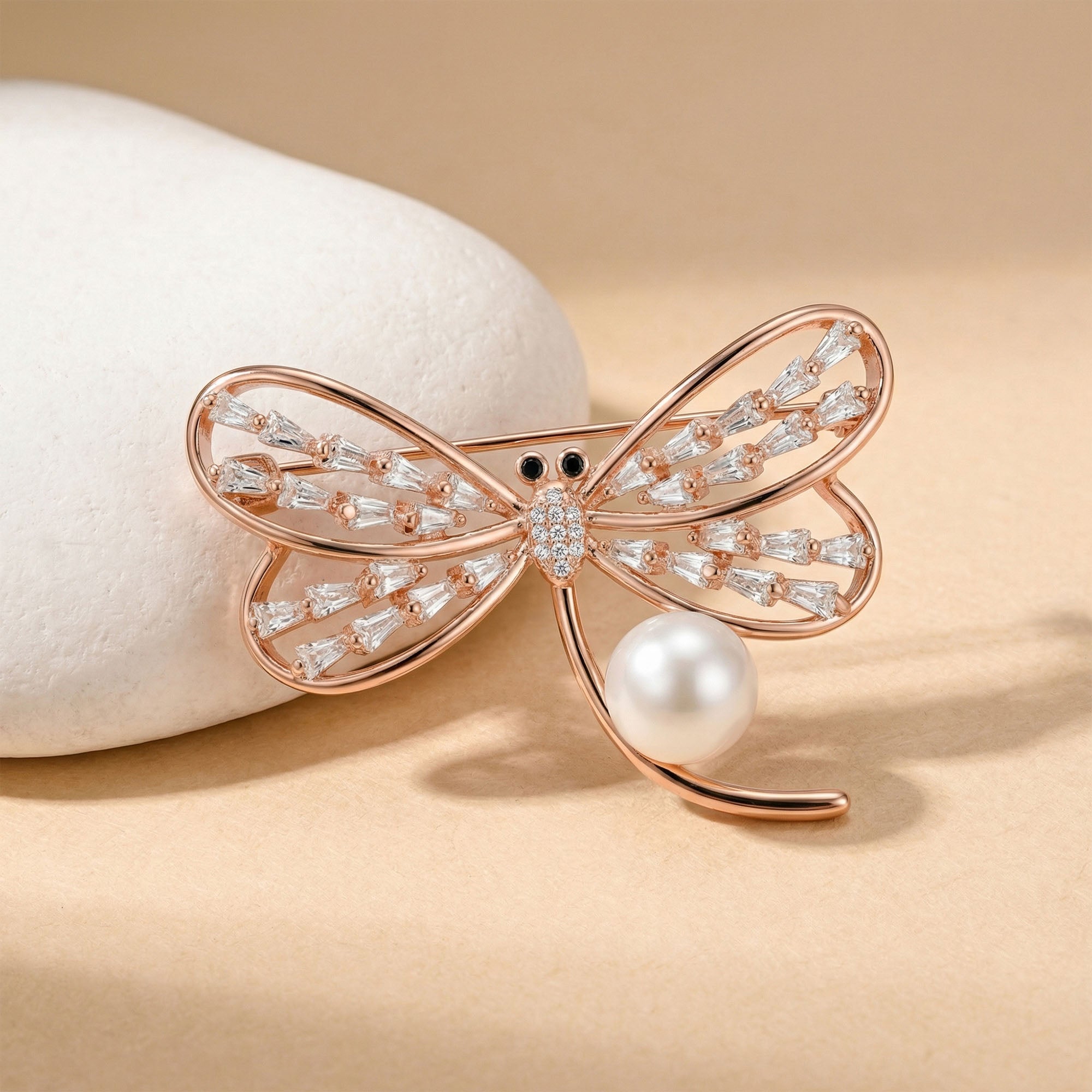 Pearl Dragonfly Brooch