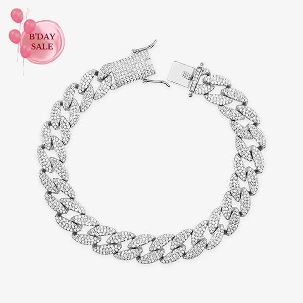 Curb Cuban Link CZ Silver Bracelet - Touch925