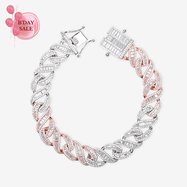 Rosegold Silver Fusion Bracelet - Touch925