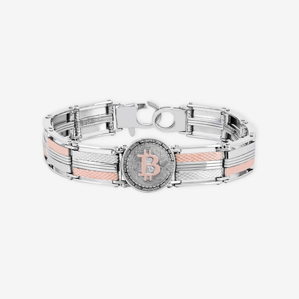 Bitcoin Emblem Rosegold Bracelet