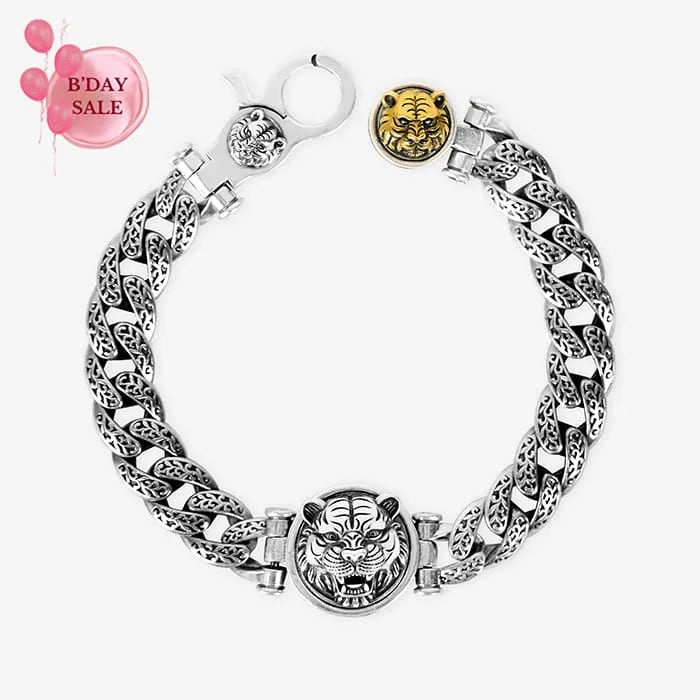 Roaring Desire Curb Link Silver Bracelet - Touch925